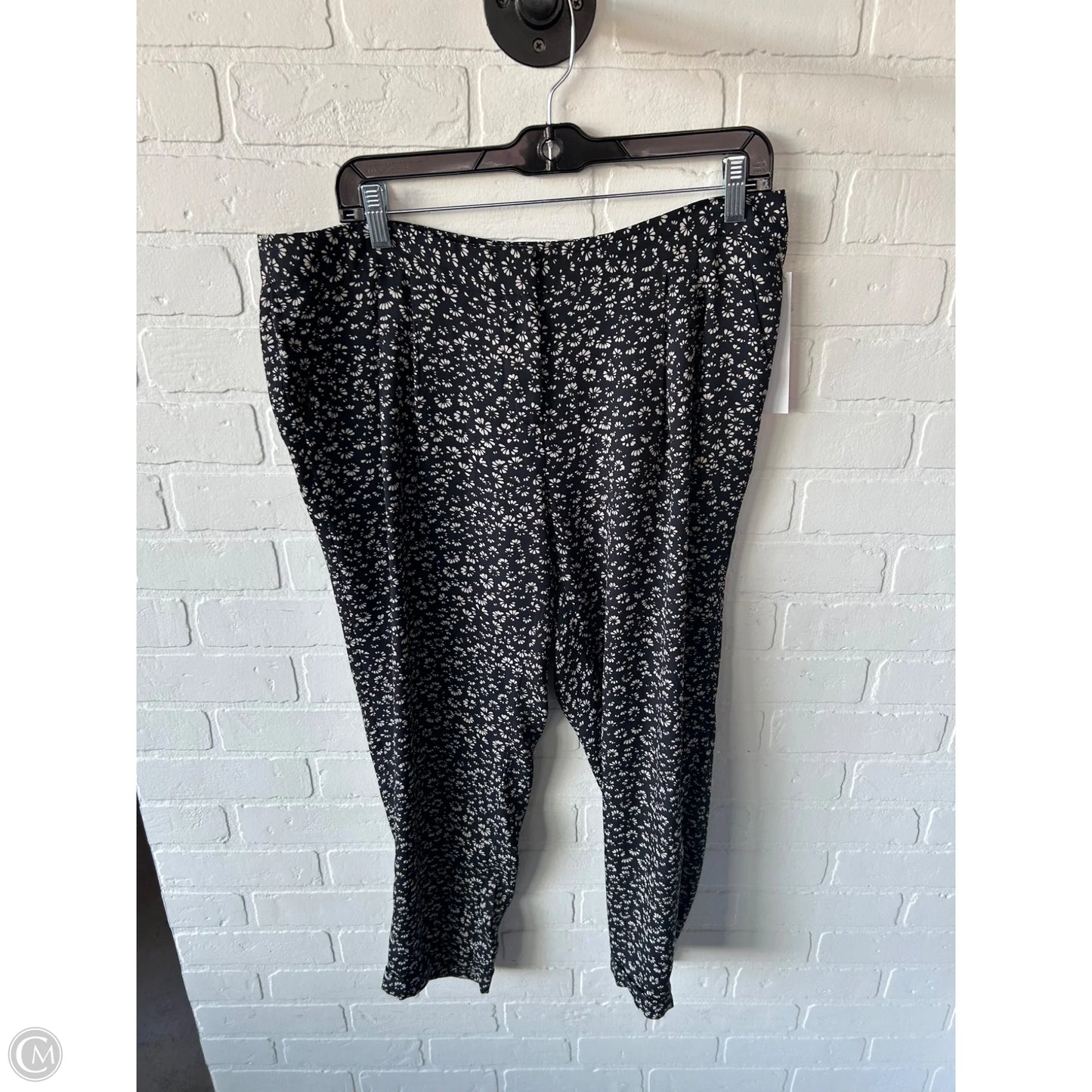 Pants Cropped By Loft In Black & Cream, Size: 10