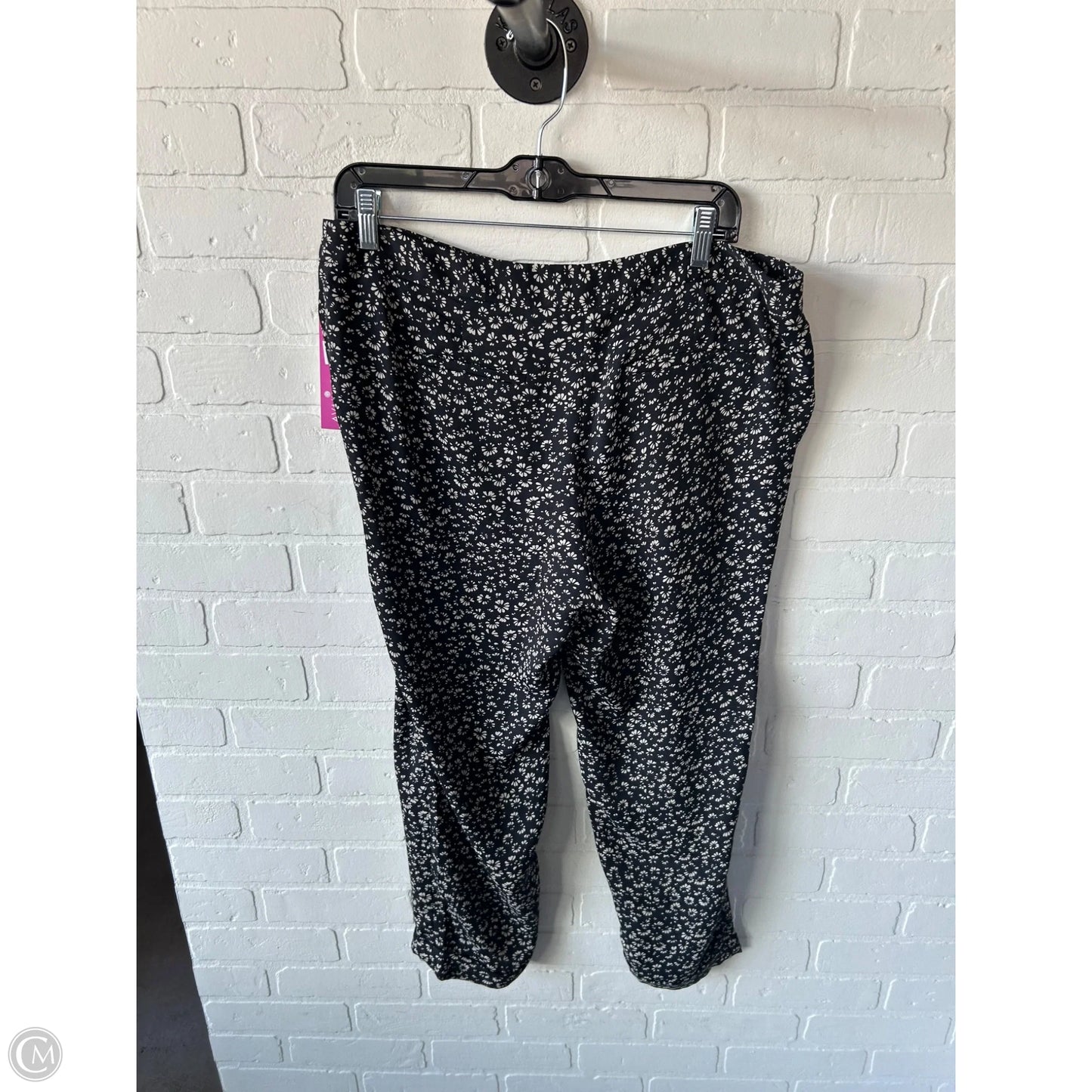 Pants Cropped By Loft In Black & Cream, Size: 10
