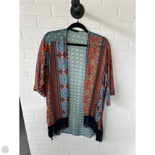 Kimono By West Kei In Blue & Orange, Size: Osfm