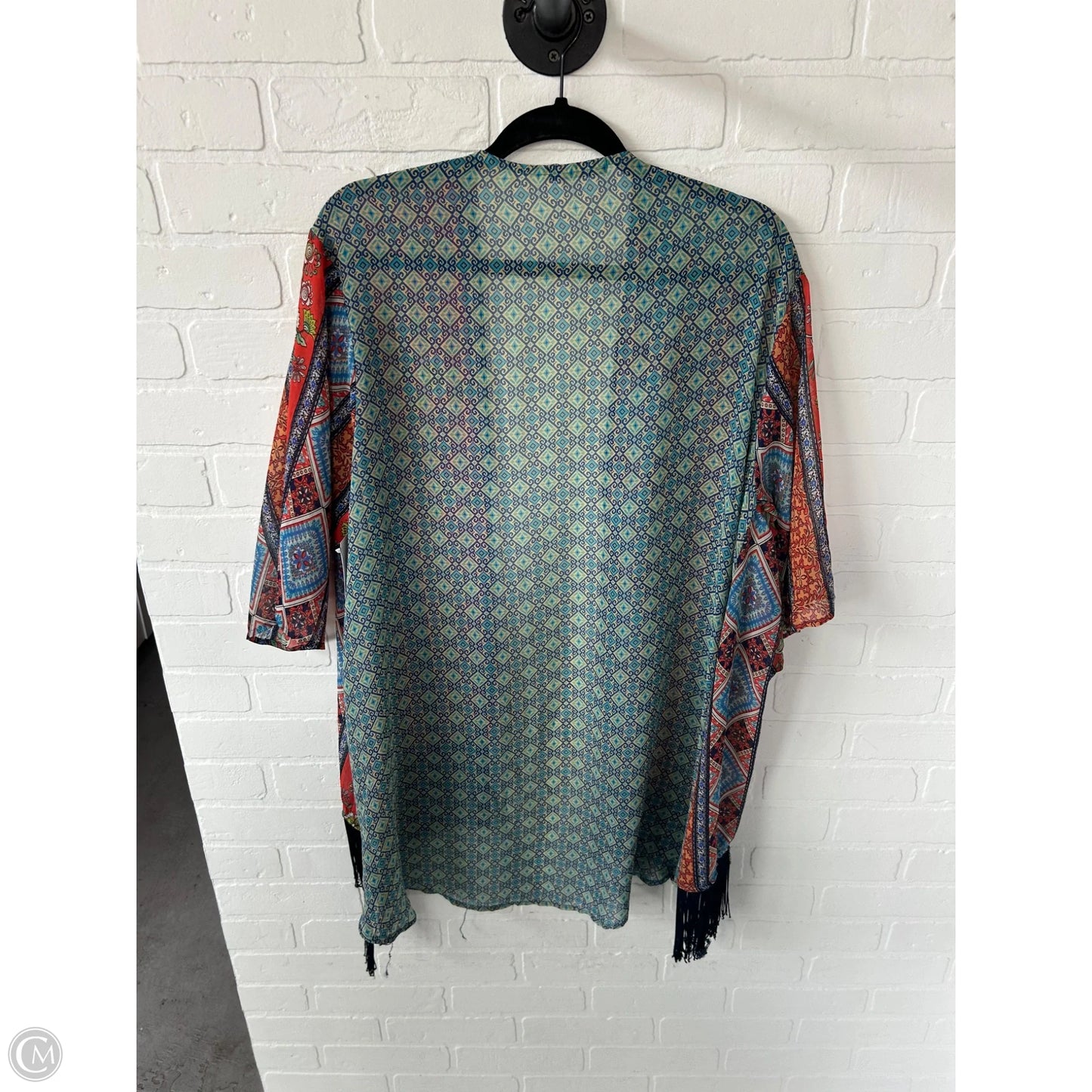 Kimono By West Kei In Blue & Orange, Size: Osfm