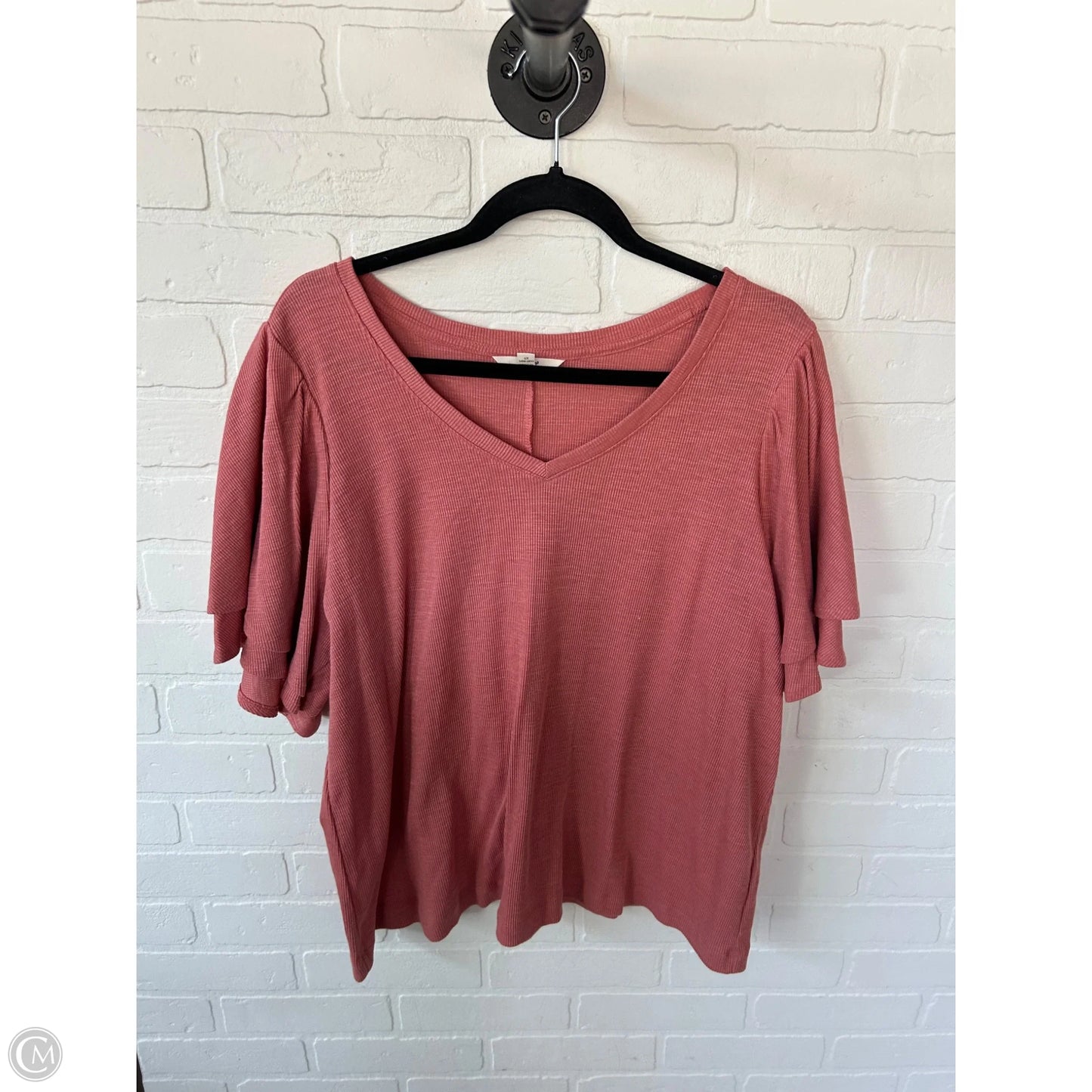 Top Short Sleeve By Terra & Sky In Orange, Size: 1x