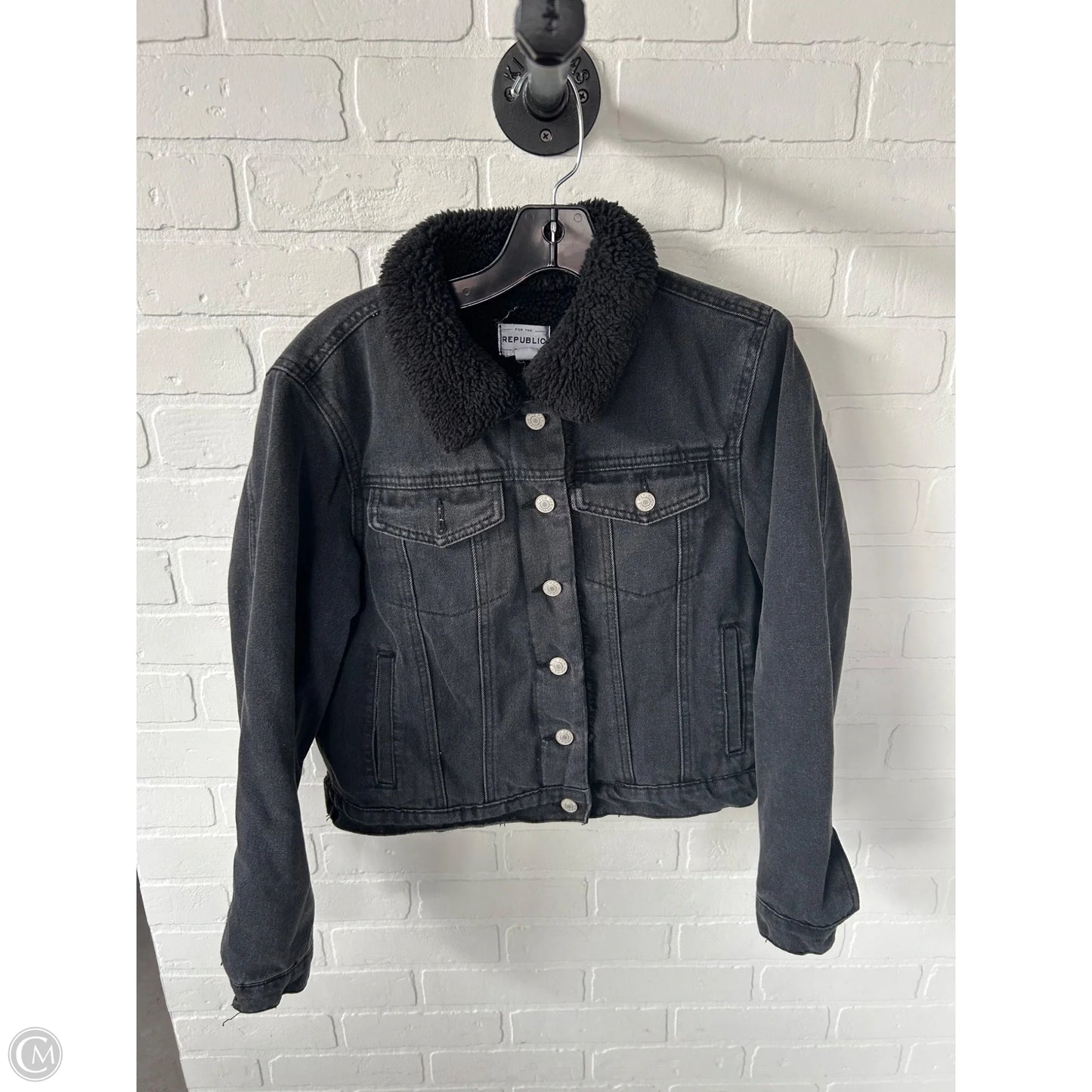 Jacket Denim By For The Republic In Black Denim, Size: M