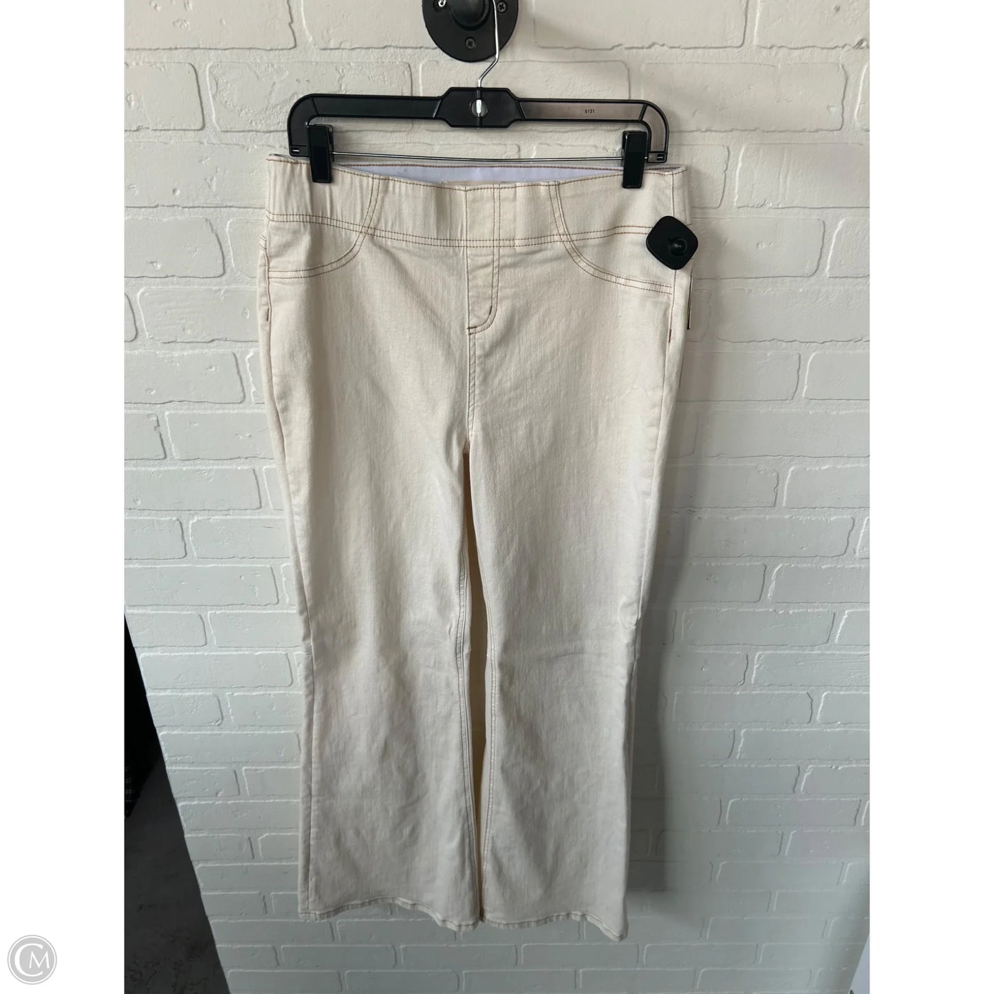Jeans Flared By Soft Surroundings In Cream Denim, Size: 10