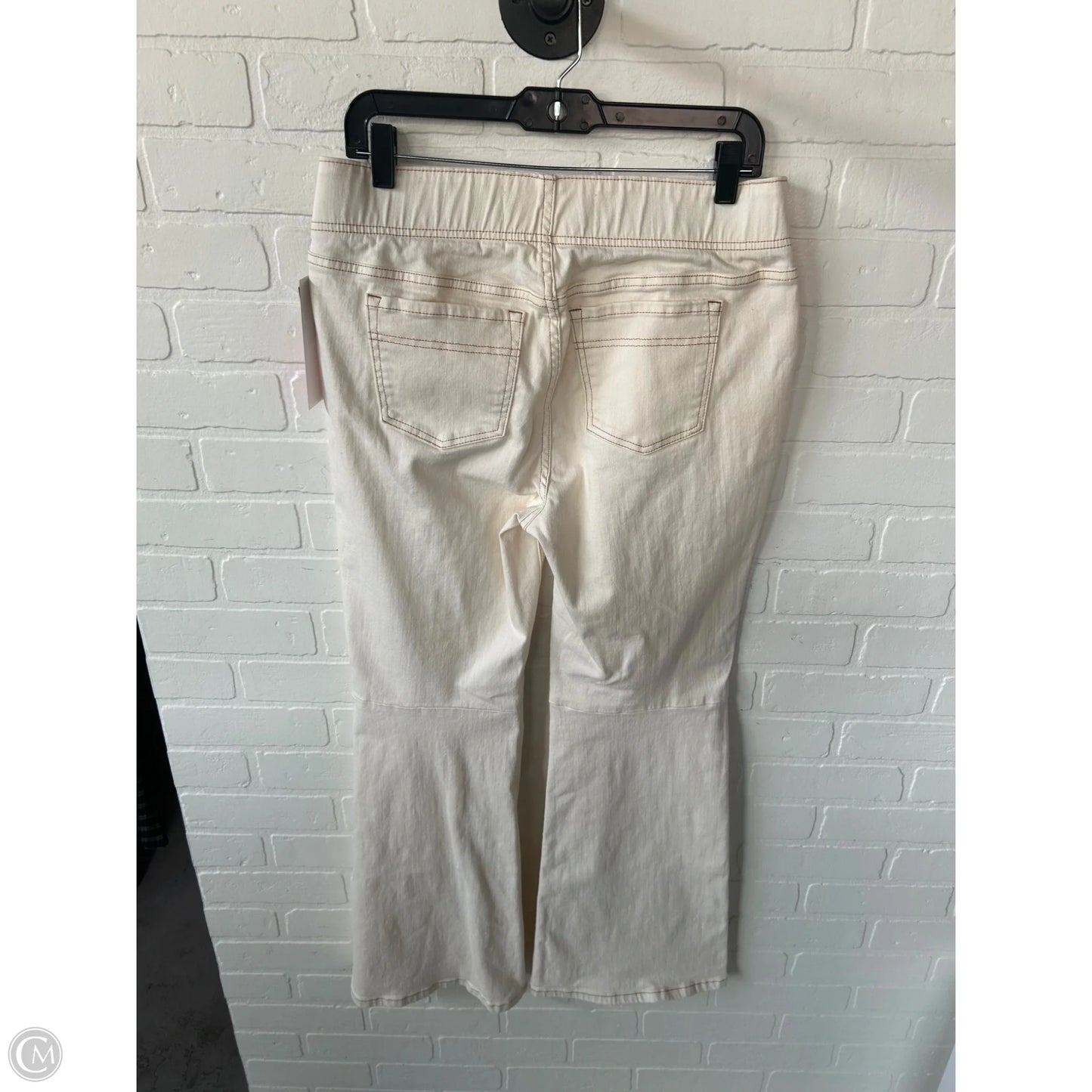 Jeans Flared By Soft Surroundings In Cream Denim, Size: 10