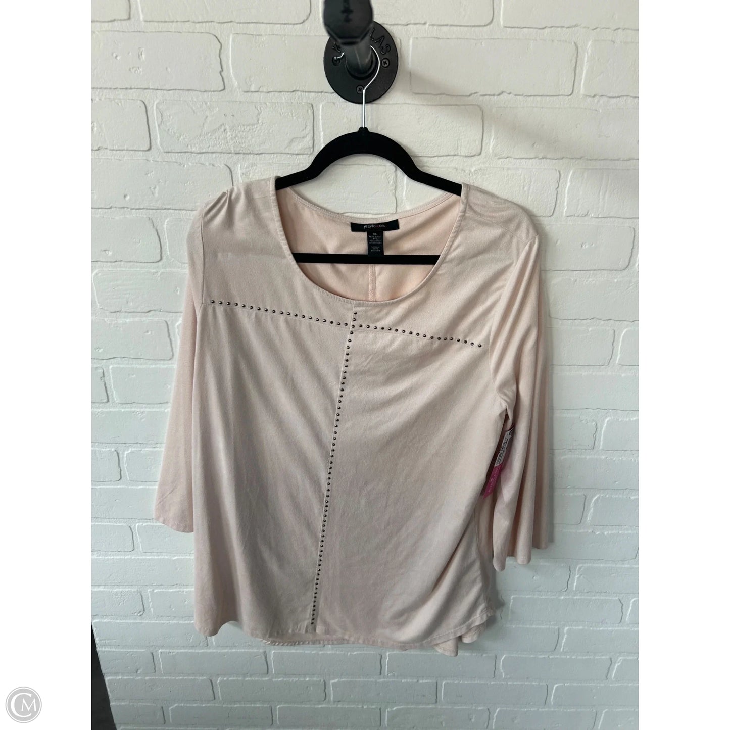 Top 3/4 Sleeve By Style And Company In Pink & Silver, Size: Xl