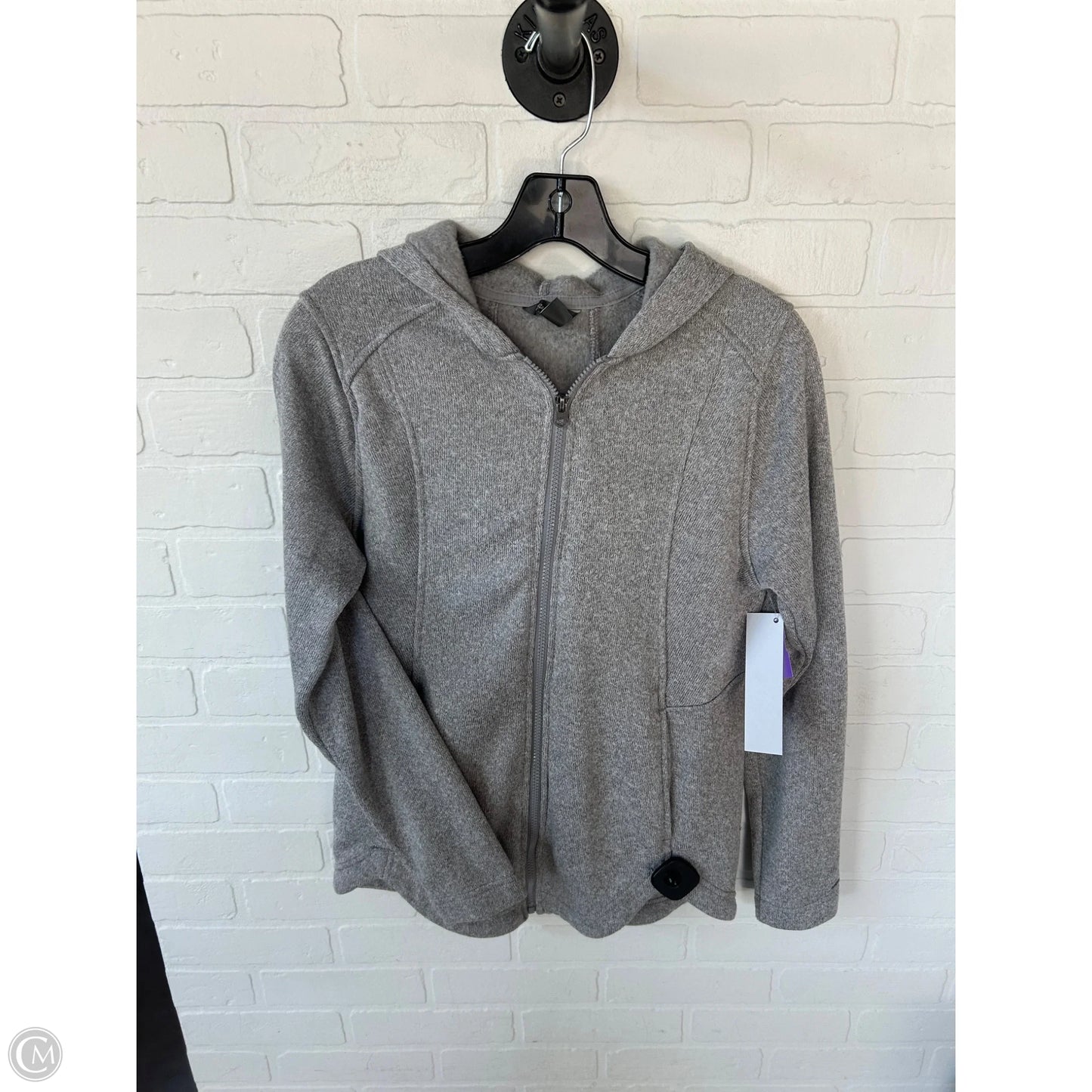 Jacket Fleece By Eddie Bauer In Grey, Size: M