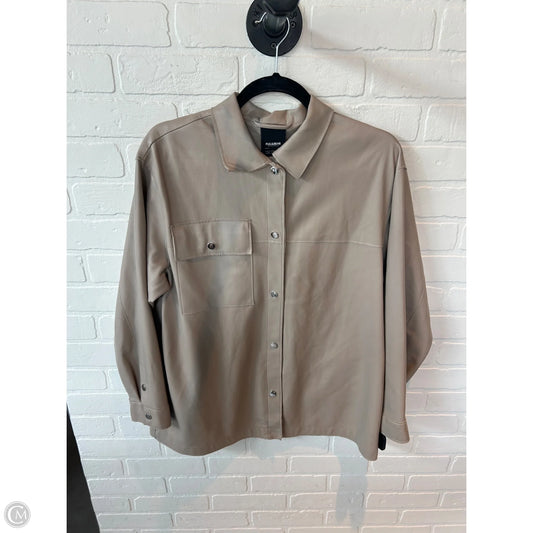 Jacket Shirt By Clothes Mentor In Tan, Size: S