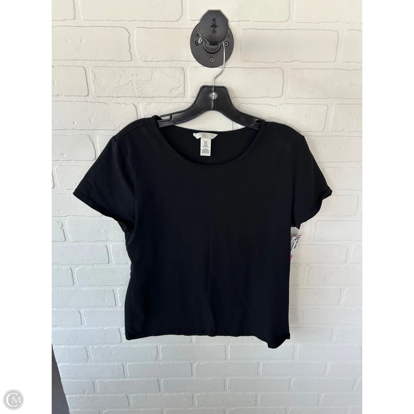 Top Short Sleeve Basic By H&m In Black, Size: Xl