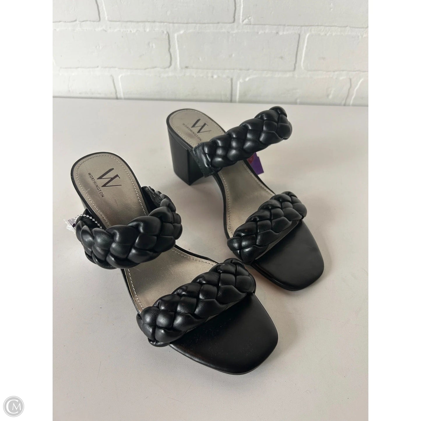 Sandals Heels Block By Worthington In Black, Size: 7.5