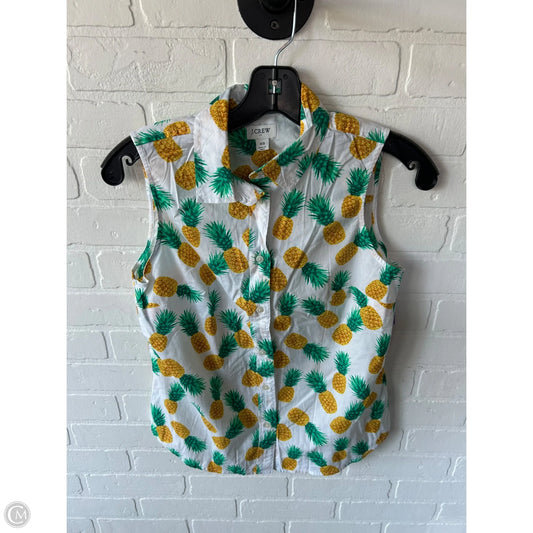 Top Sleeveless By J. Crew In Green & White, Size: Xs