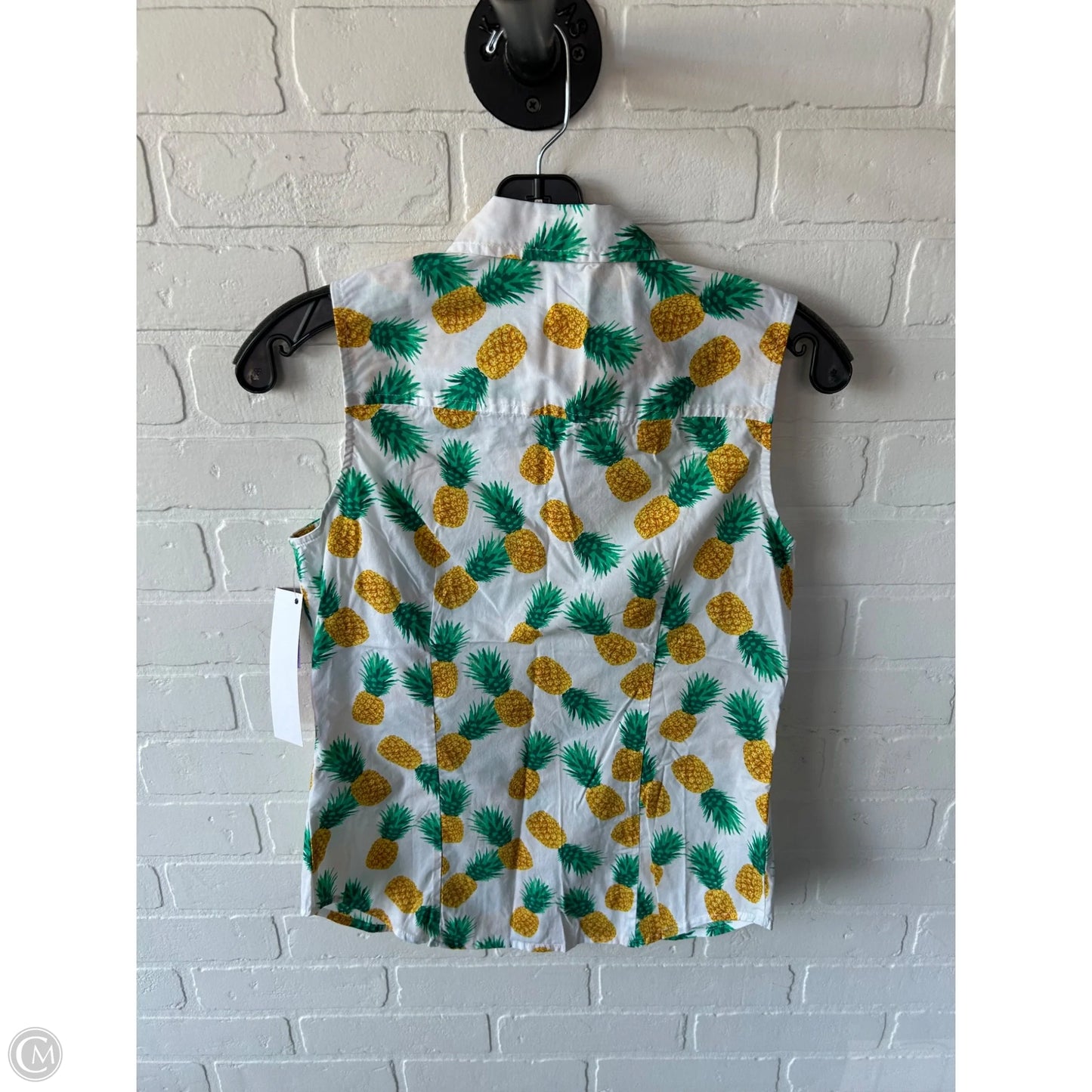 Top Sleeveless By J. Crew In Green & White, Size: Xs