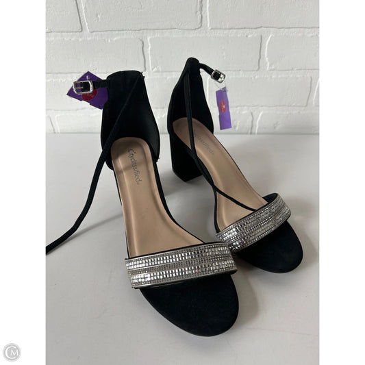 Sandals Heels Block By City Classified In Black & Silver, Size: 10