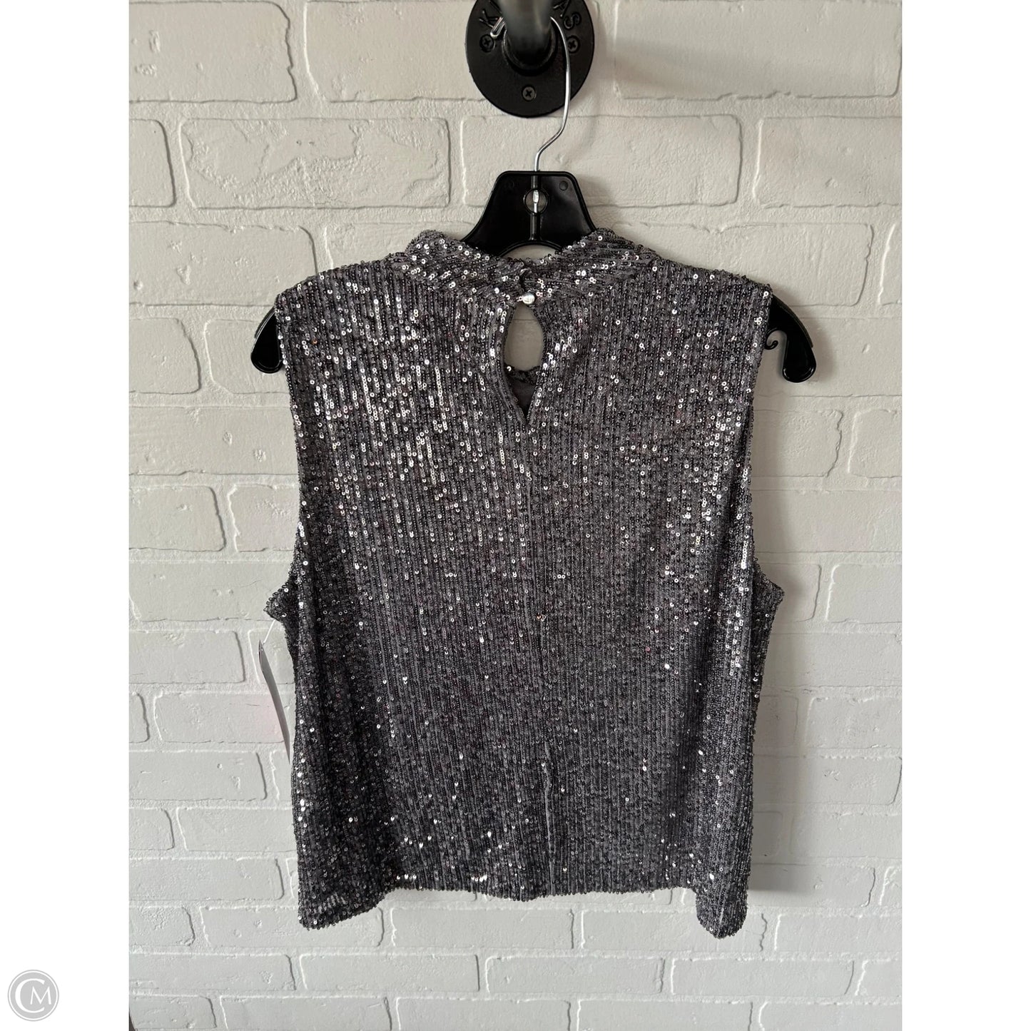 Top Sleeveless By Calvin Klein In Silver, Size: Xl