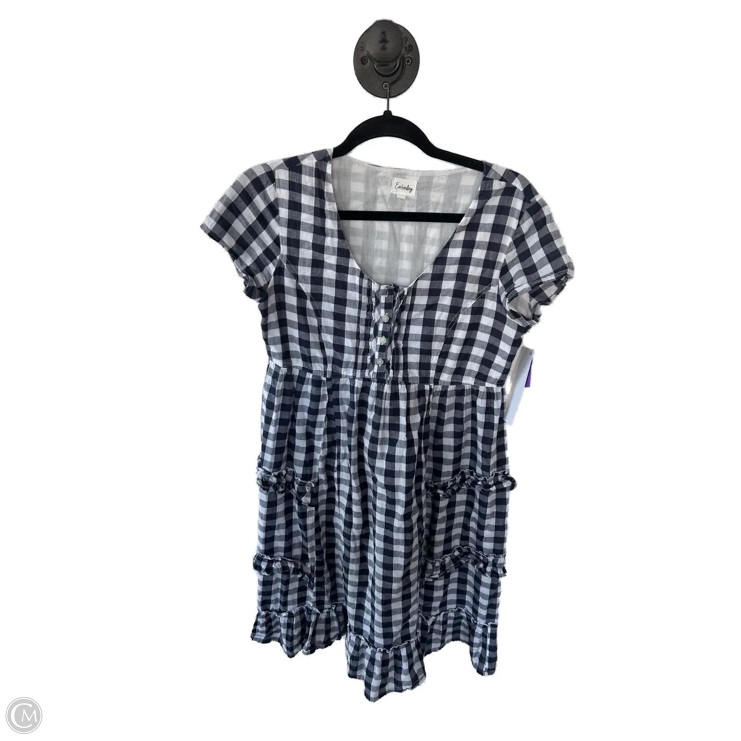 Dress Casual Midi By Cmc In Blue & White, Size: S