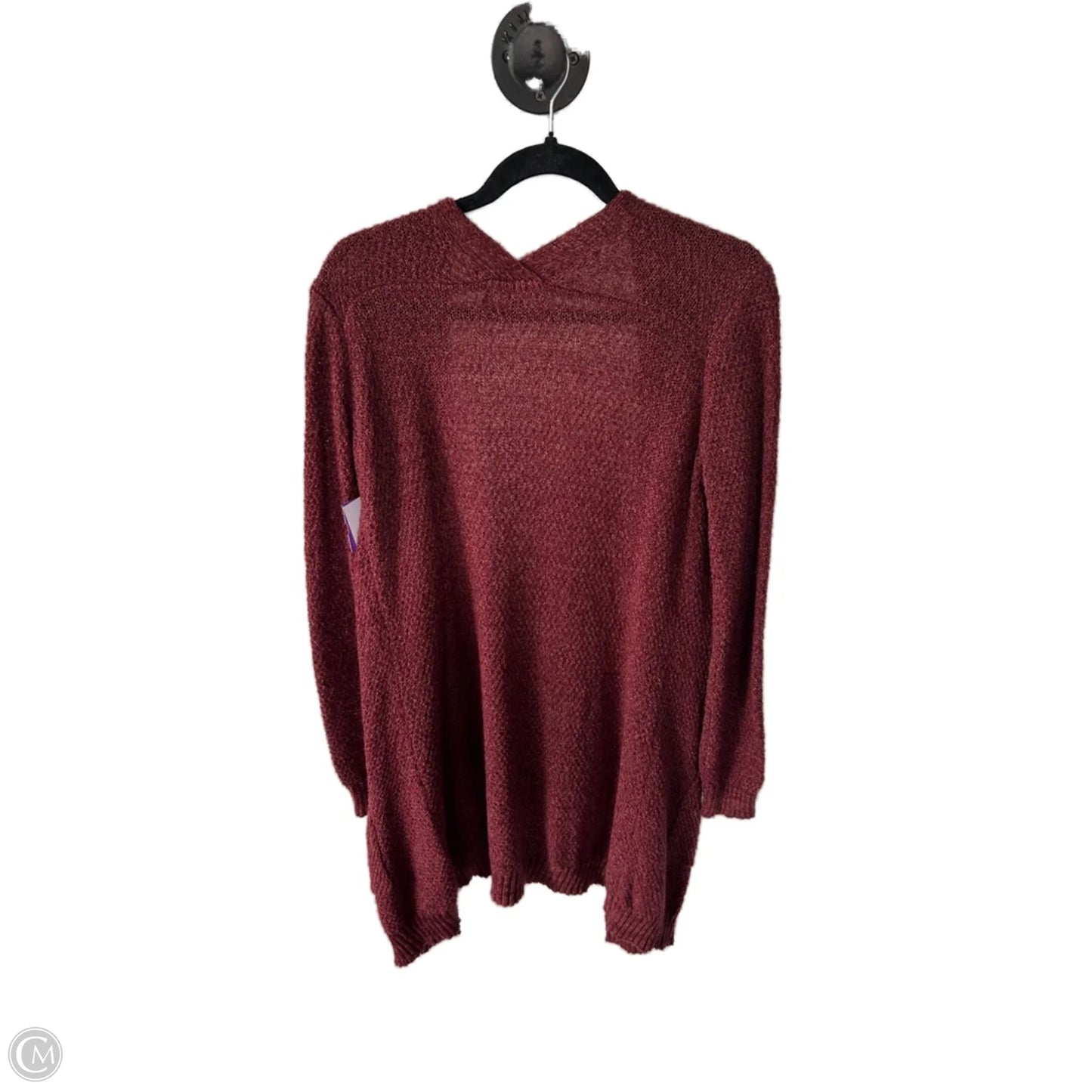 Sweater Cardigan By Clothes Mentor In Maroon, Size: M