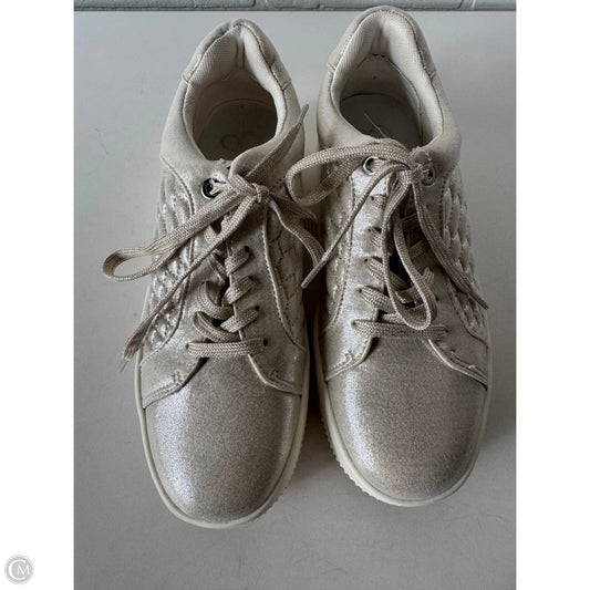 Shoes Sneakers By Jessica Simpson In Silver & White, Size: 6