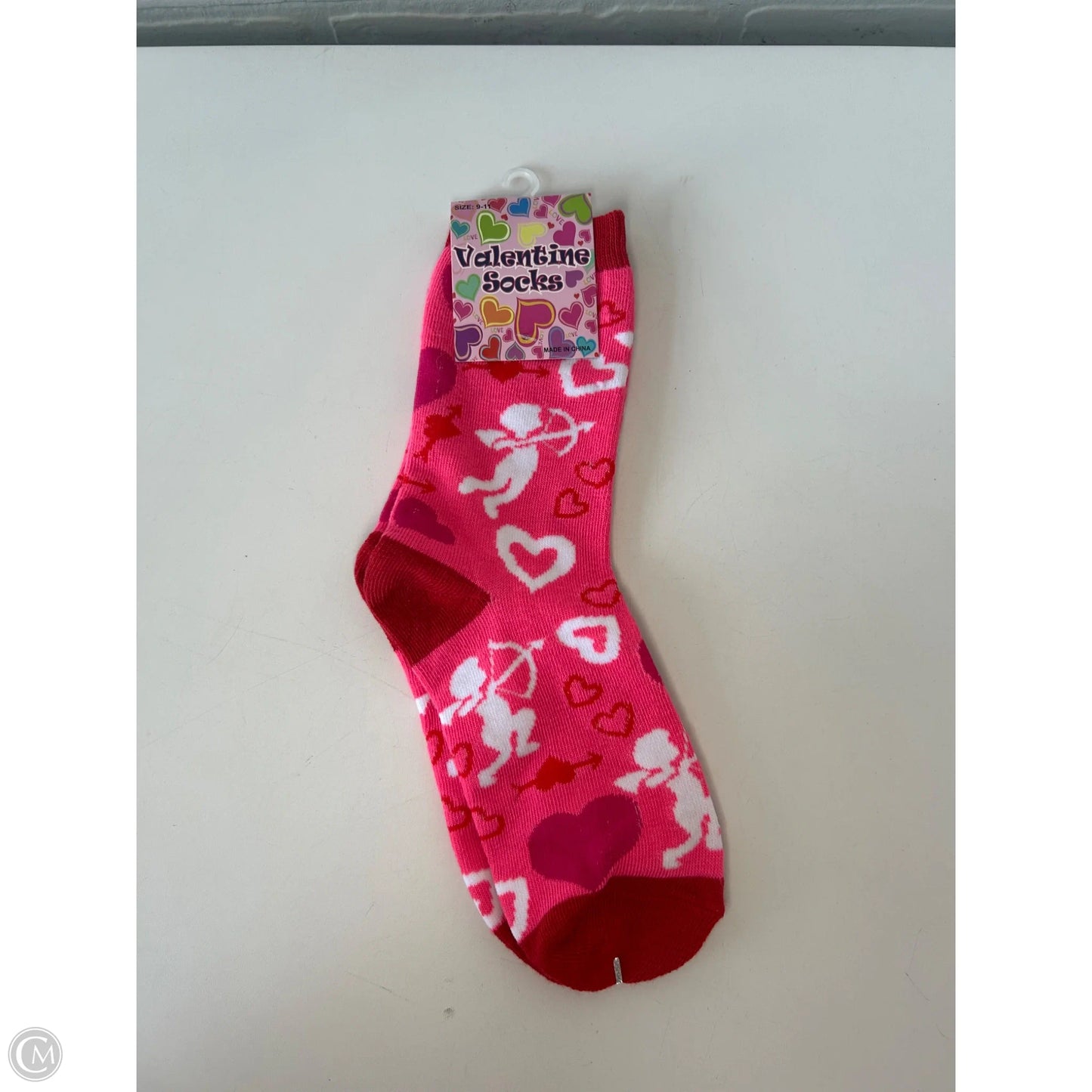 Socks By Clothes Mentor In Pink & White, Size: 0