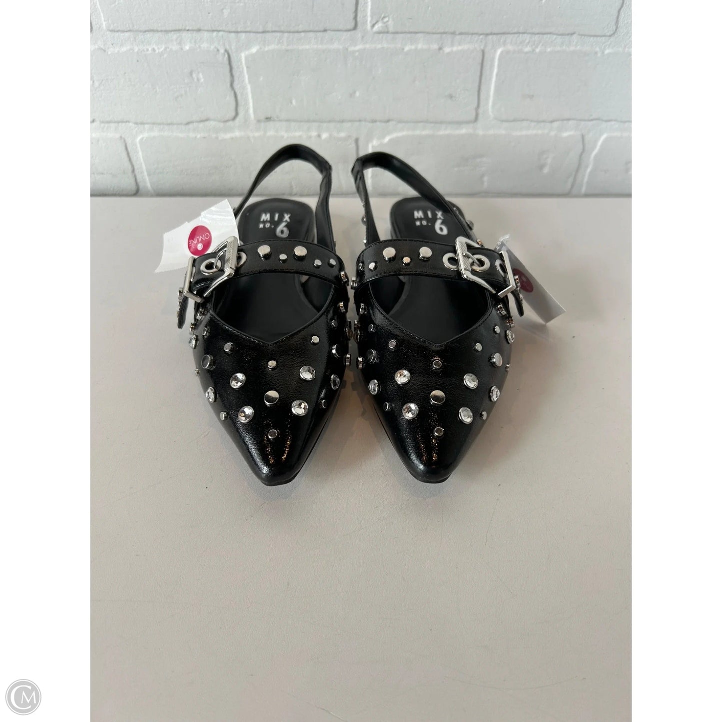 Shoes Flats By Mix No 6 In Black & Silver, Size: 7.5