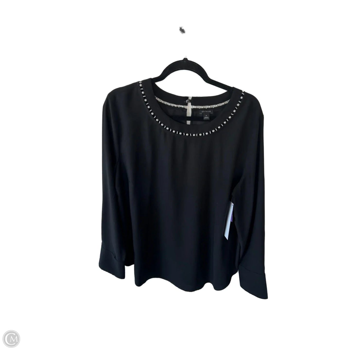 Top Long Sleeve By Ann Taylor In Black & White, Size: Xl