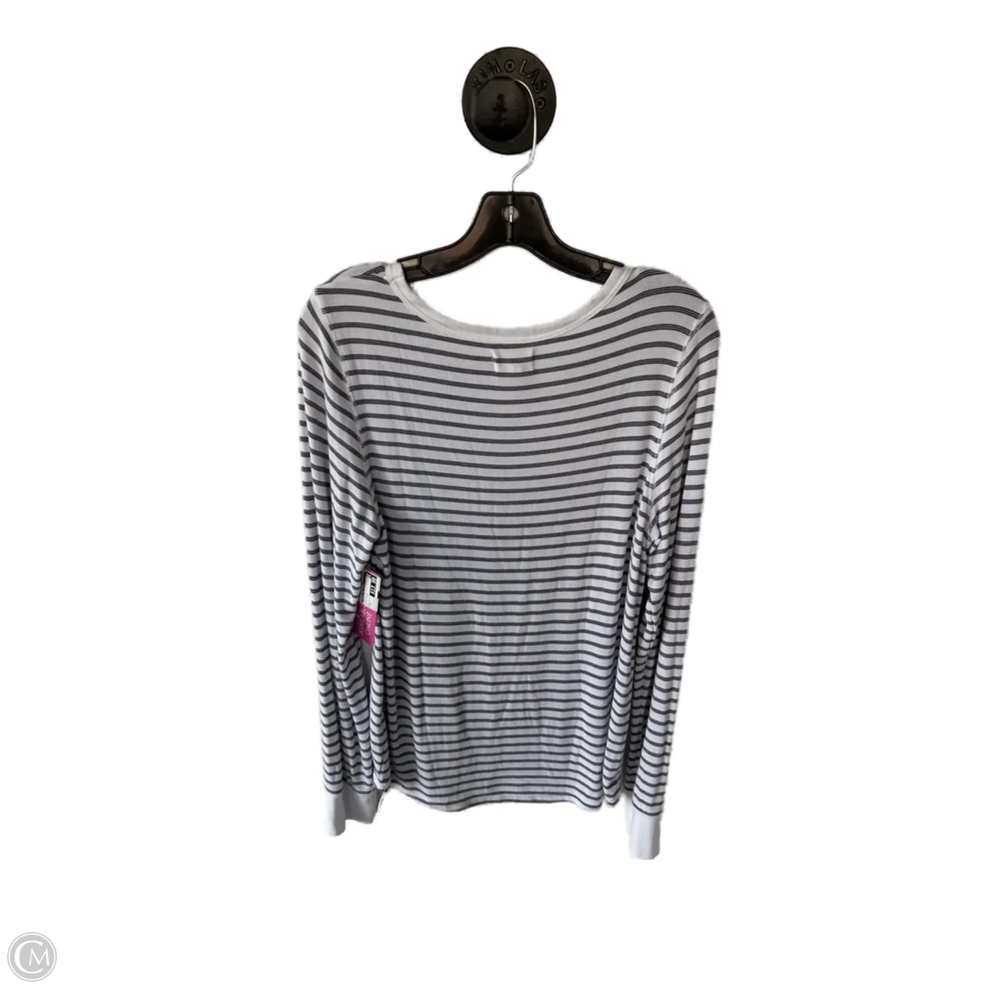 Top Long Sleeve By Thread And Supply In Blue & White, Size: L