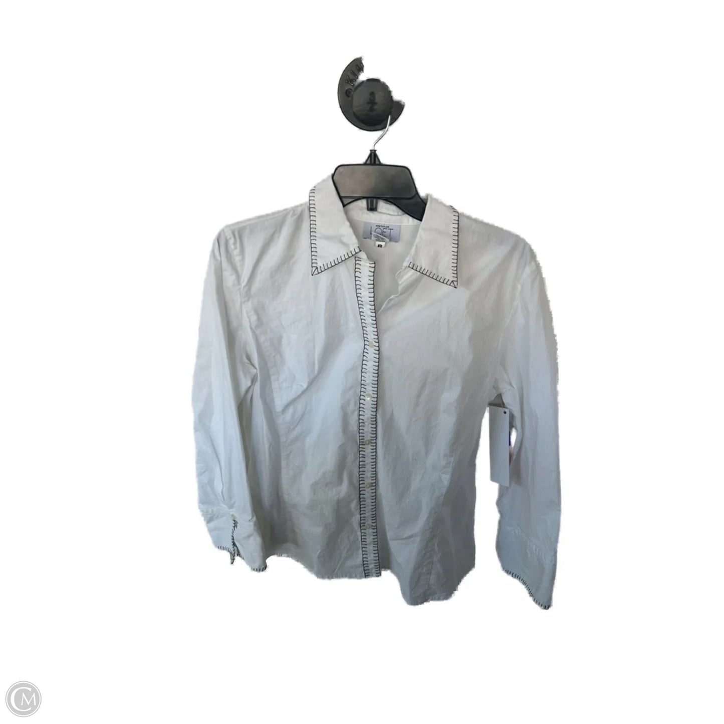 Top Long Sleeve By Ann Taylor In White, Size: L