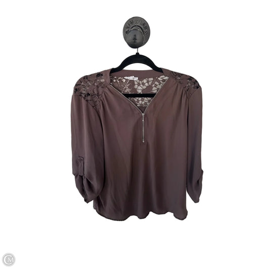 Top 3/4 Sleeve By Maurices In Brown, Size: L
