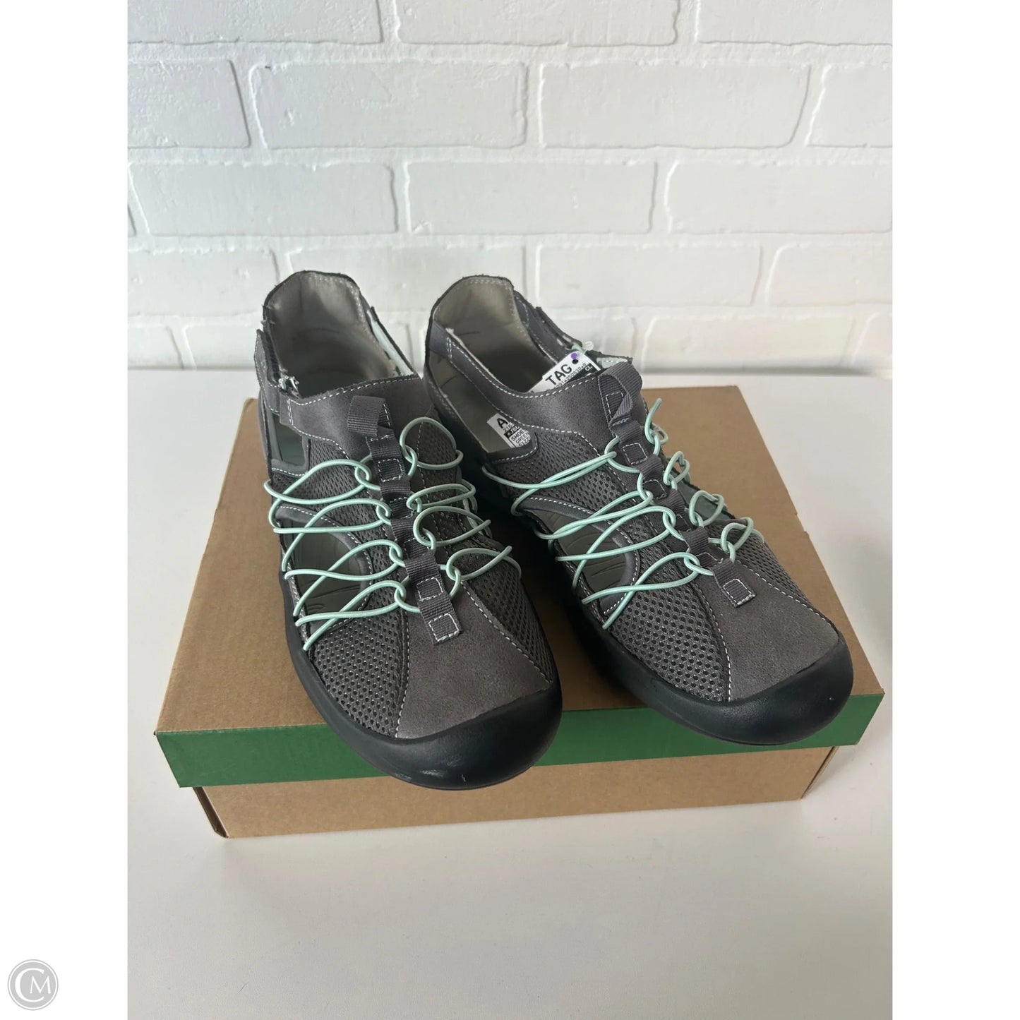 Shoes Flats By Jbu By Jambu In Green & Grey, Size: 9