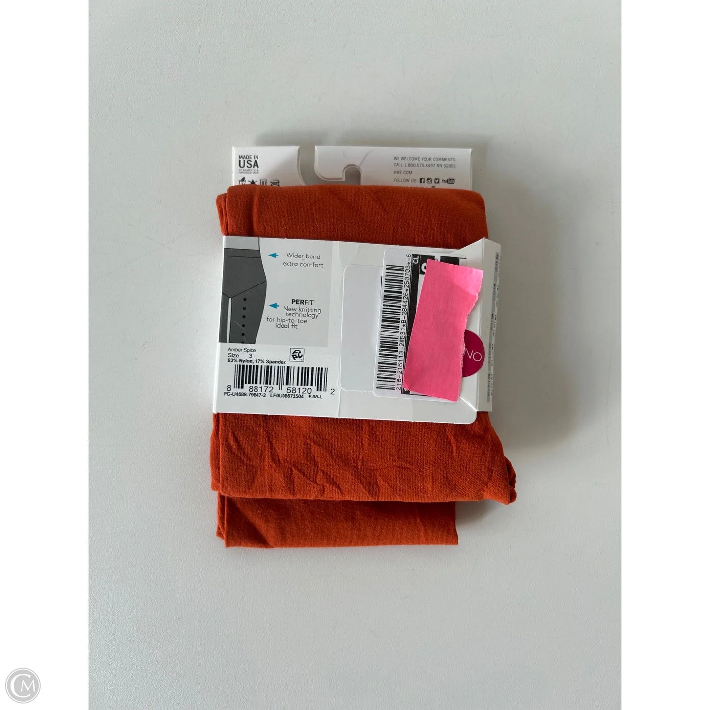 Tights By Hue In Orange, Size: M