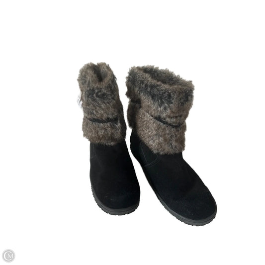 Boots Mid-calf Flats By Minnetonka In Black & Brown, Size: 10