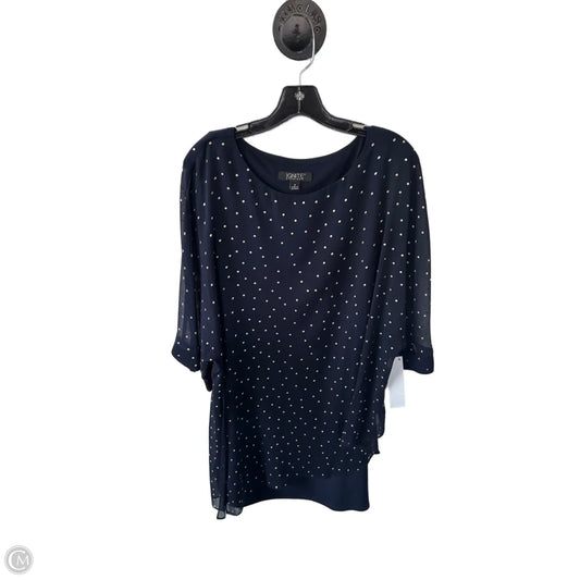 Dress Party Midi By Clothes Mentor In Blue & Gold, Size: M