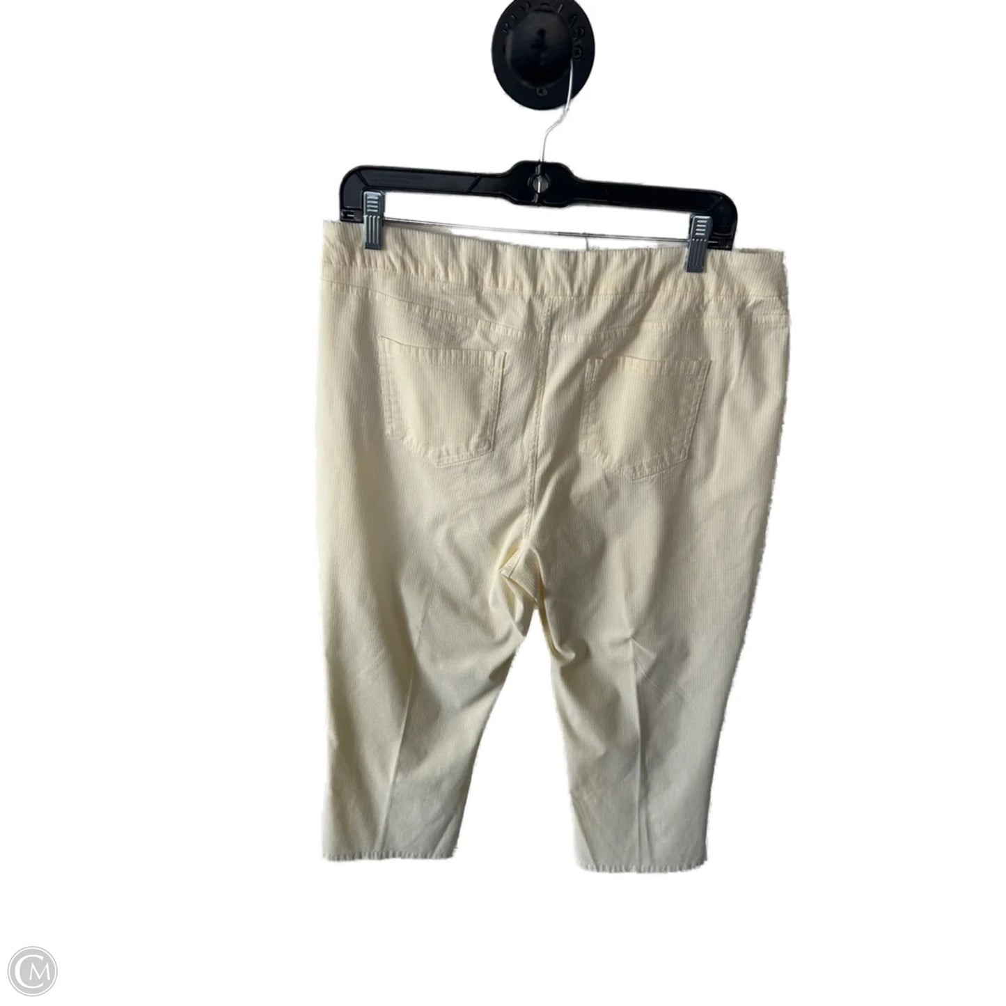 Pants Cropped By Mario Serrani In White & Yellow, Size: 16