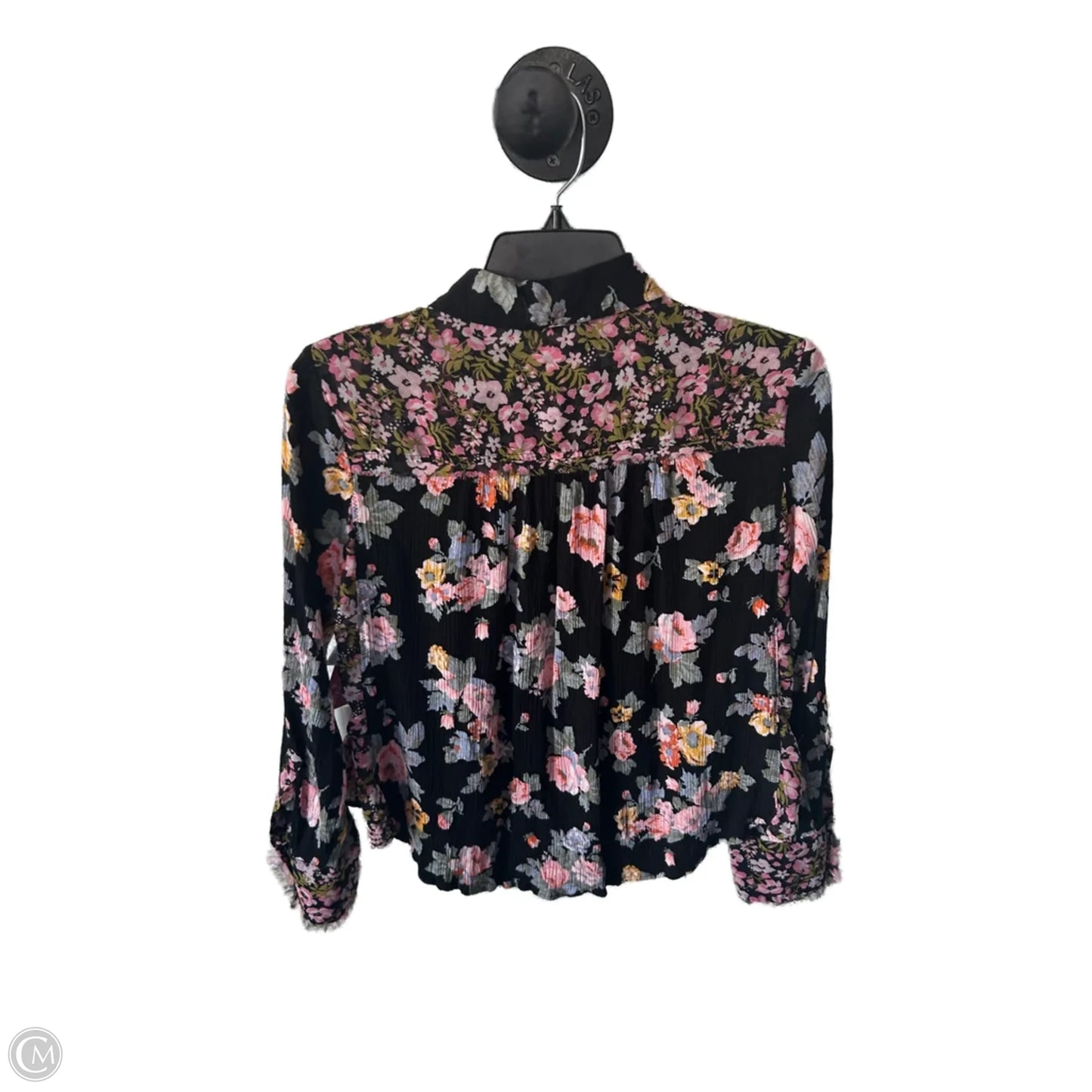 Top Long Sleeve By Free People In Black & Pink, Size: Xs
