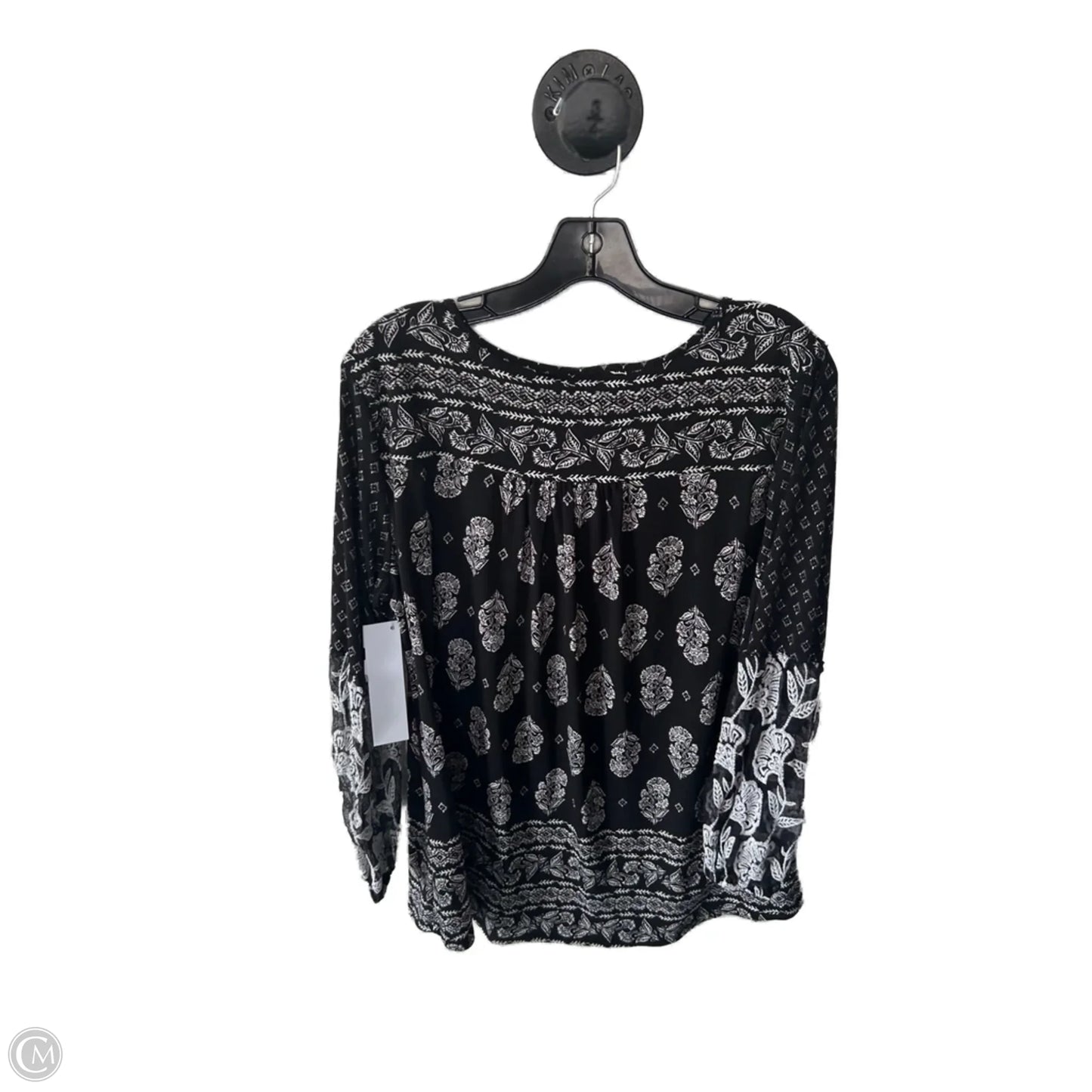 Top Long Sleeve By Style And Company In Black & White, Size: M