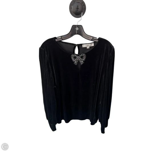 Top Long Sleeve By Loft In Black, Size: Xl