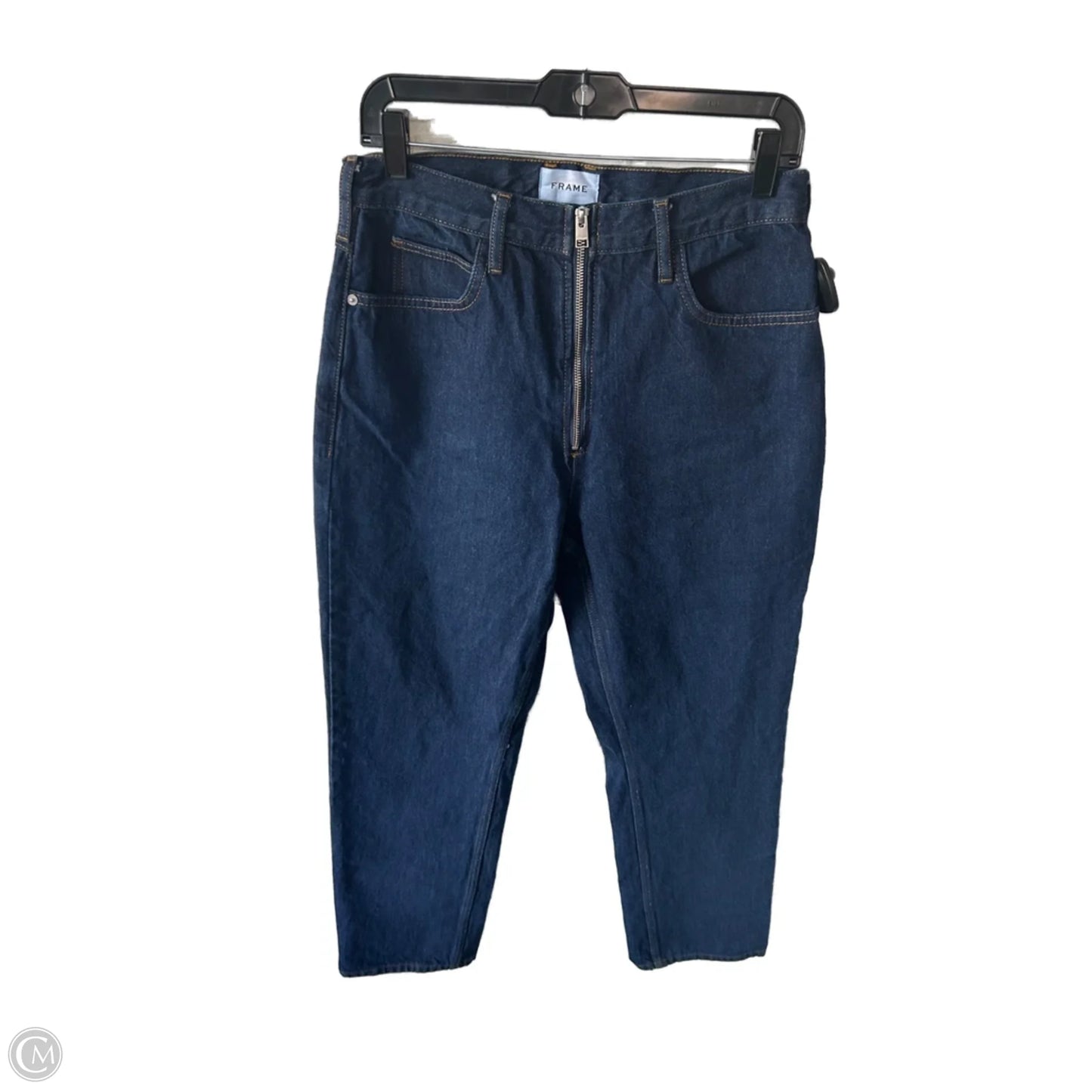 Jeans Straight By Frame In Blue Denim, Size: 10