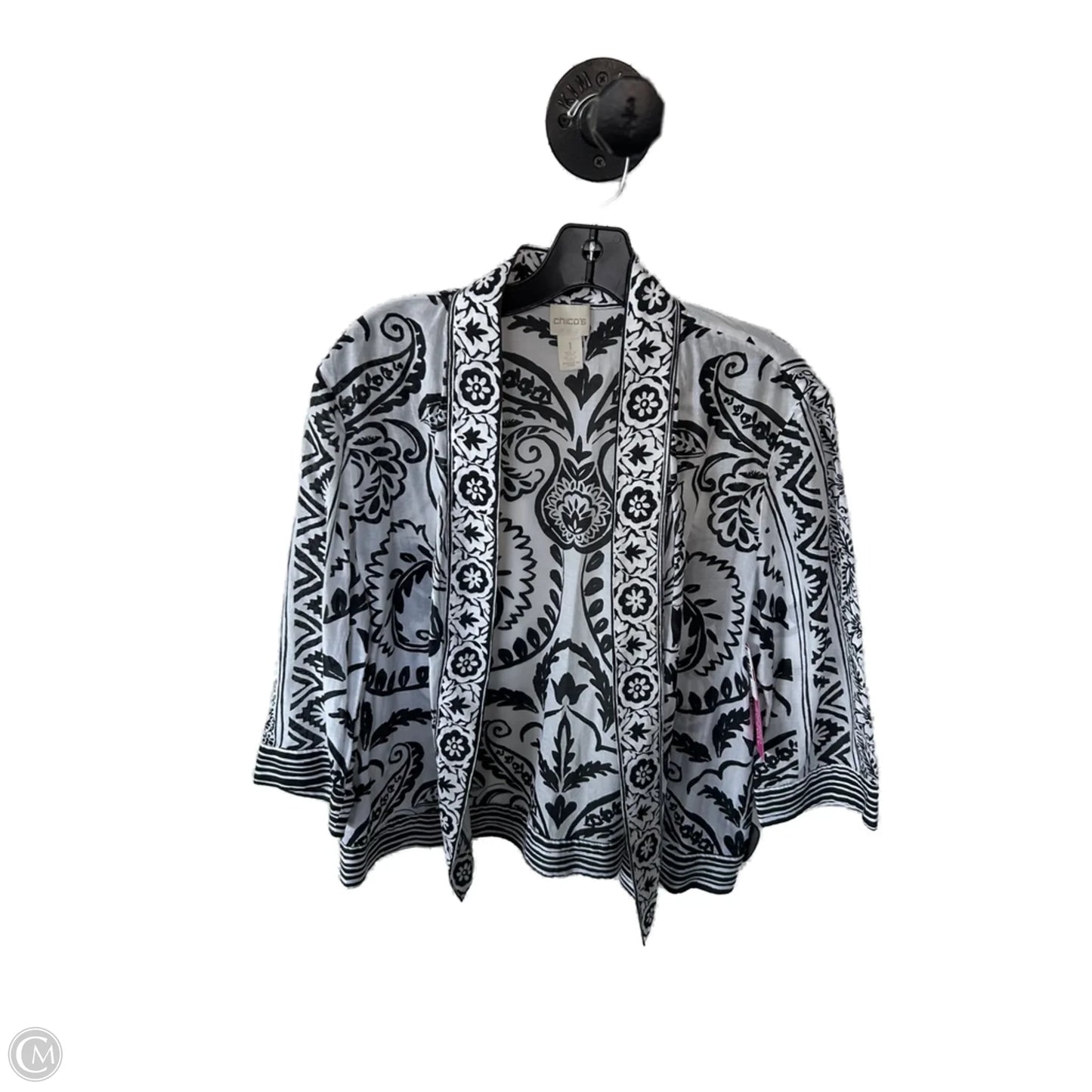 Kimono By Chicos In Black & White, Size: M