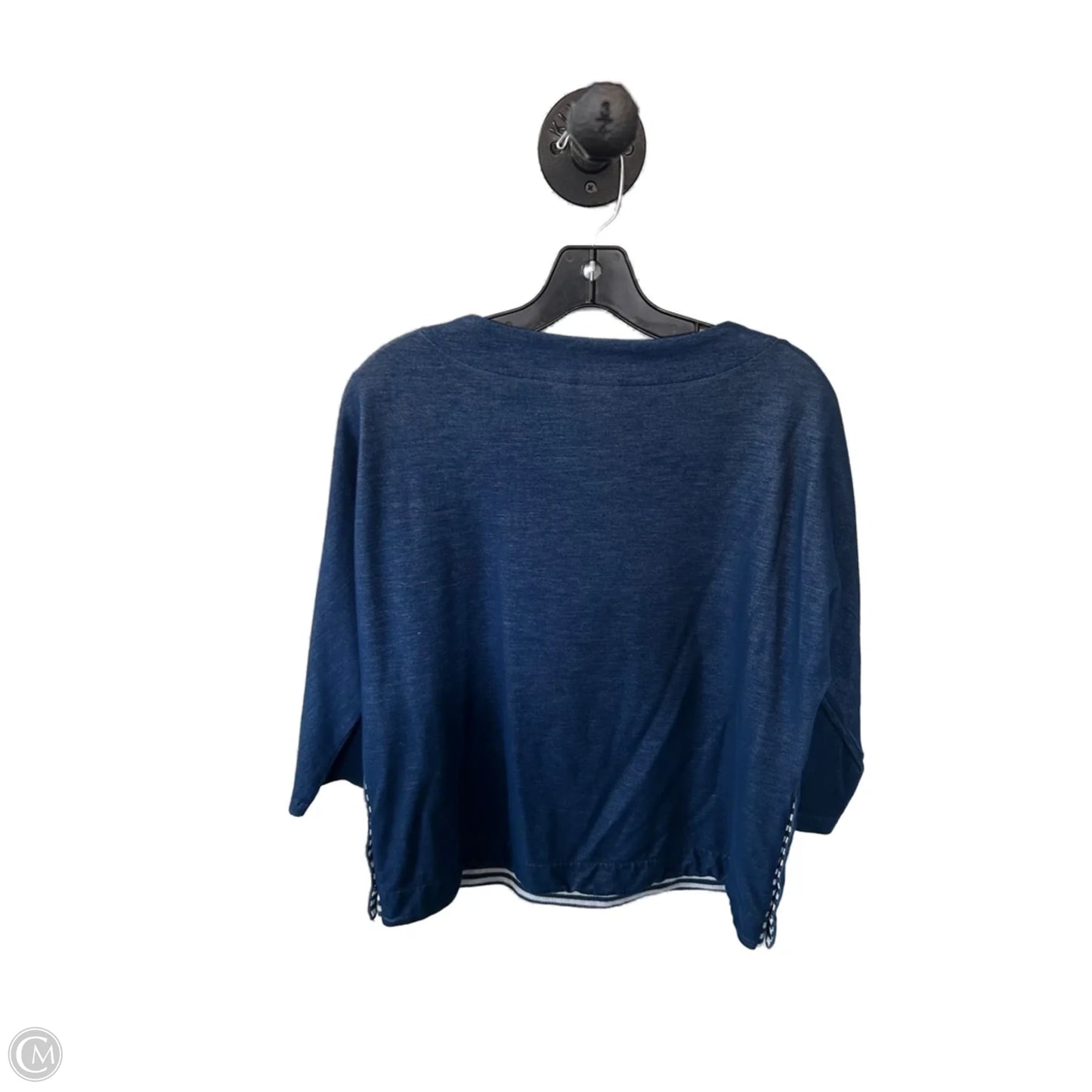 Top 3/4 Sleeve By Chicos In Blue & White, Size: M