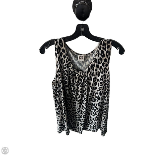 Top Sleeveless By Anne Klein In Black & Tan, Size: M