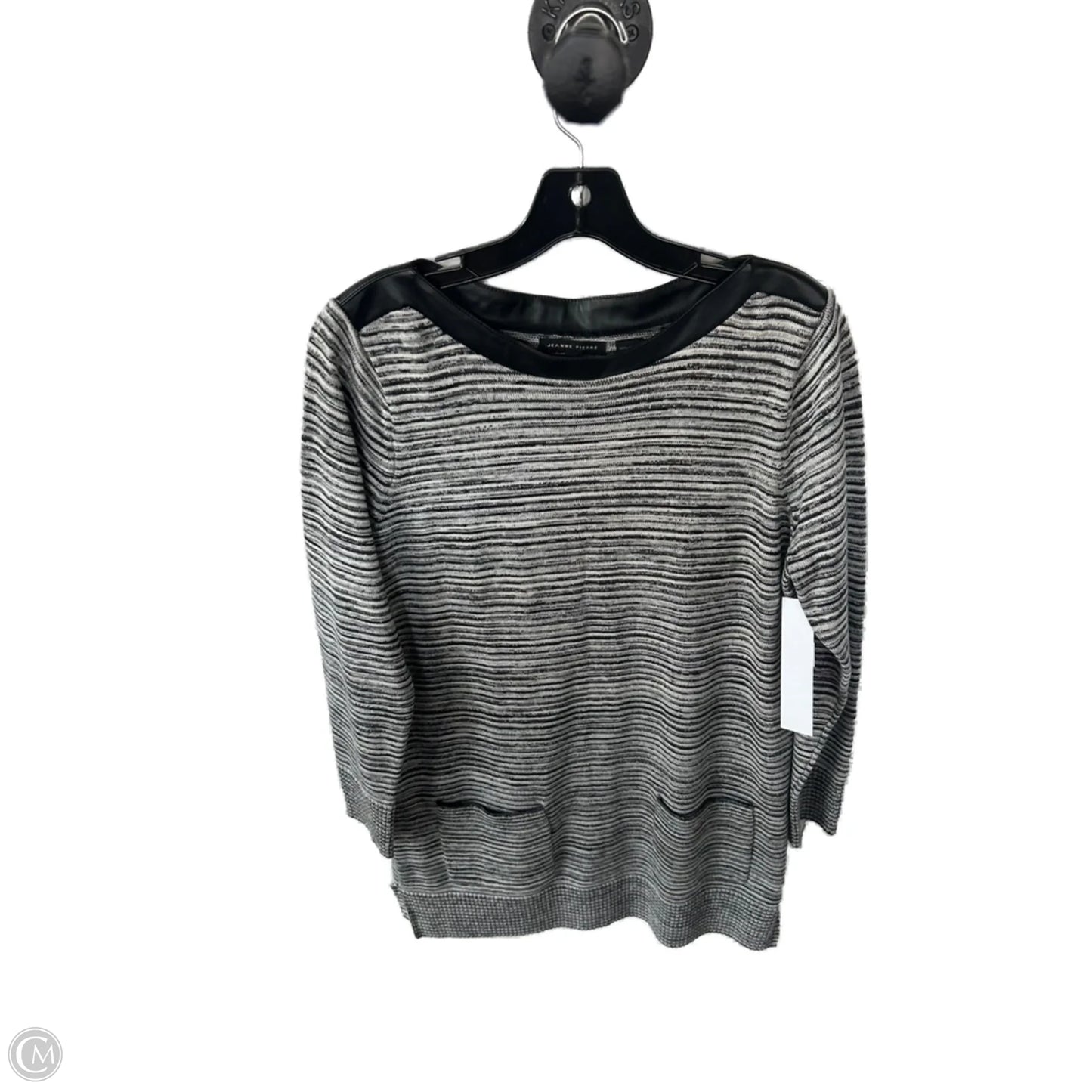 Dress Sweater By Jeanne Pierre In Black & White, Size: M