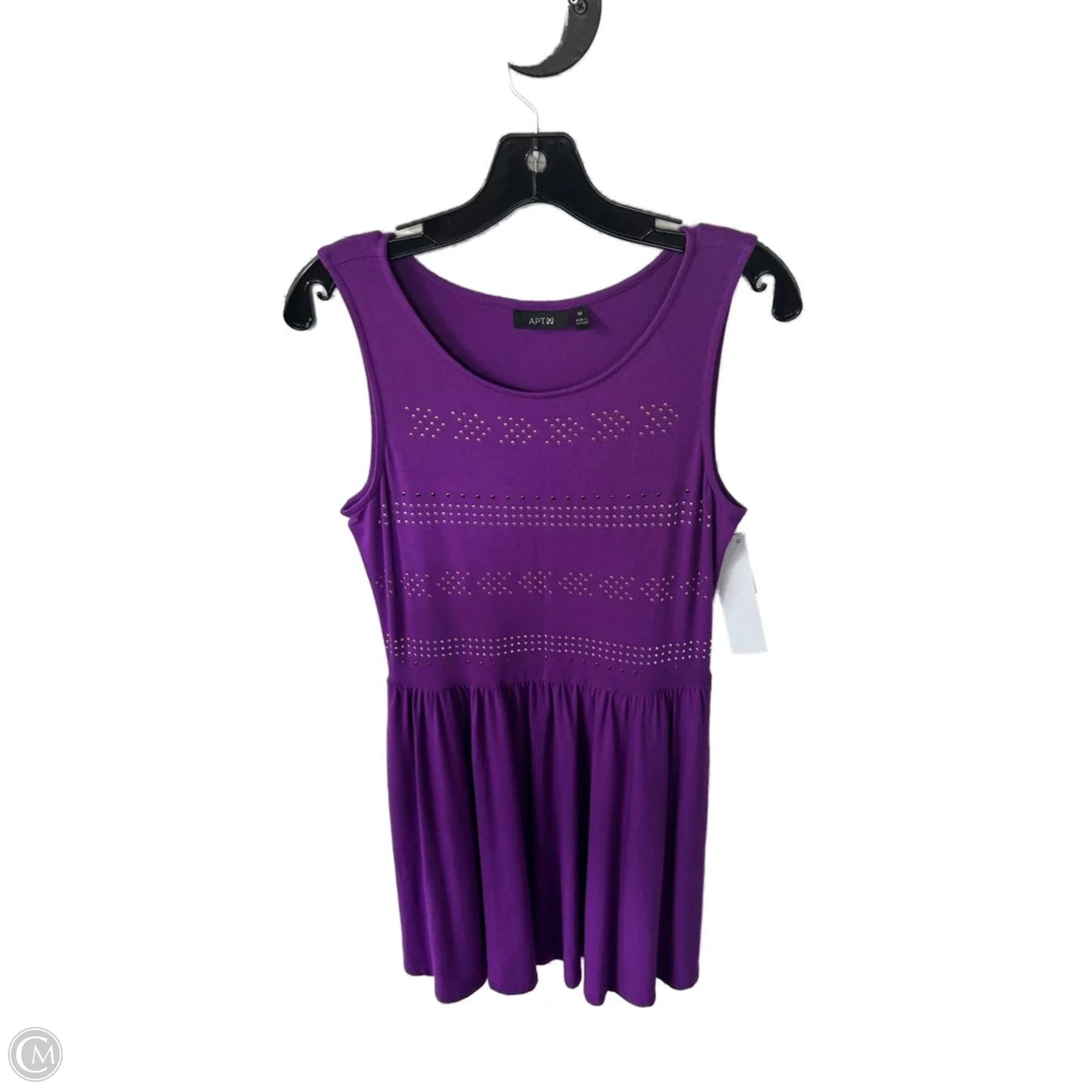 Dress Casual Short By Apt 9 In Purple & Silver, Size: M