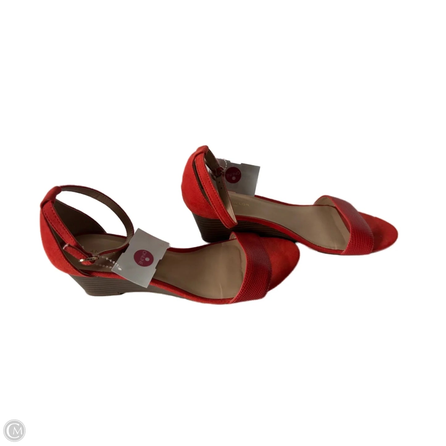 Sandals Heels Wedge By Ann Taylor In Orange, Size: 7