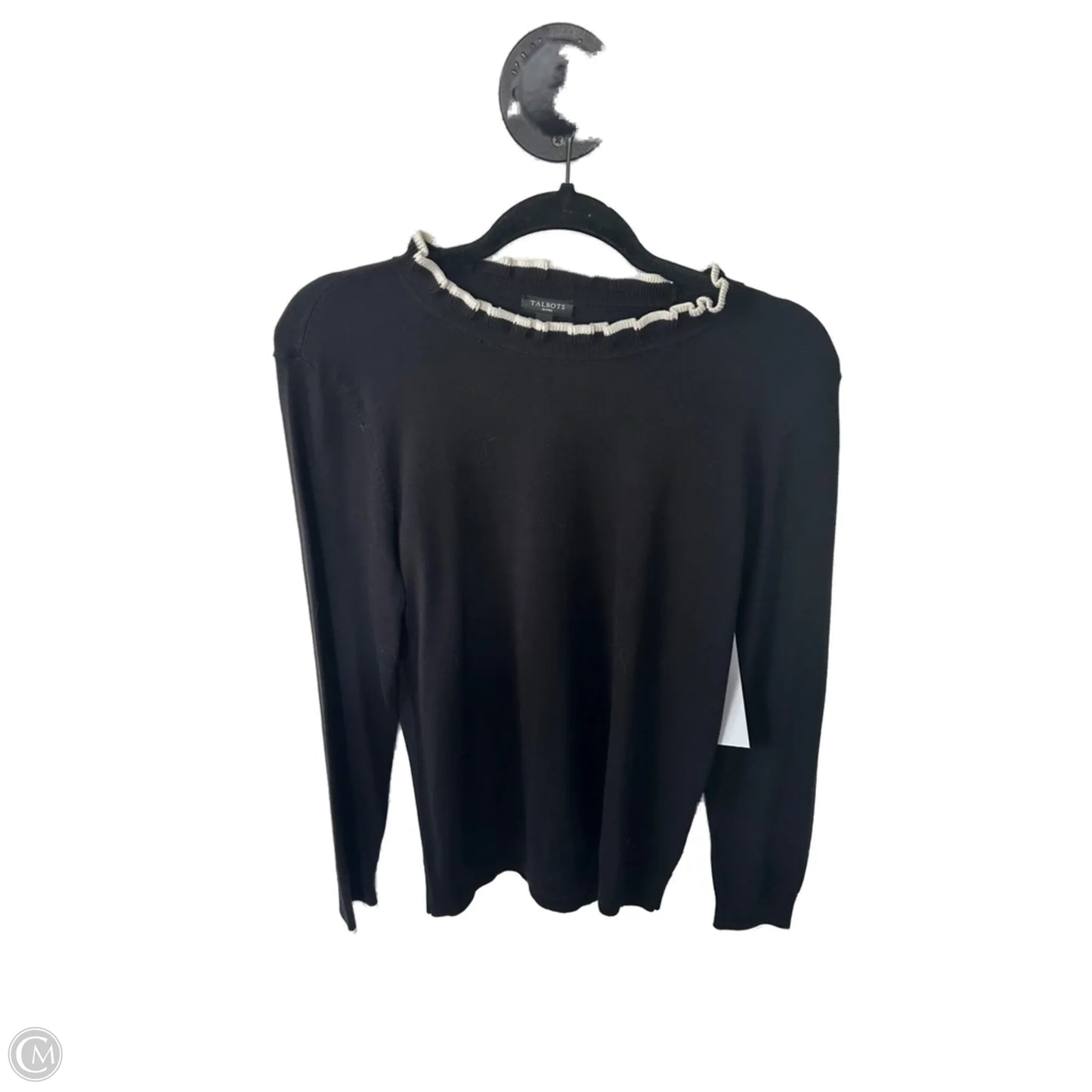 Sweater By Talbots In Black & Cream, Size: Lp