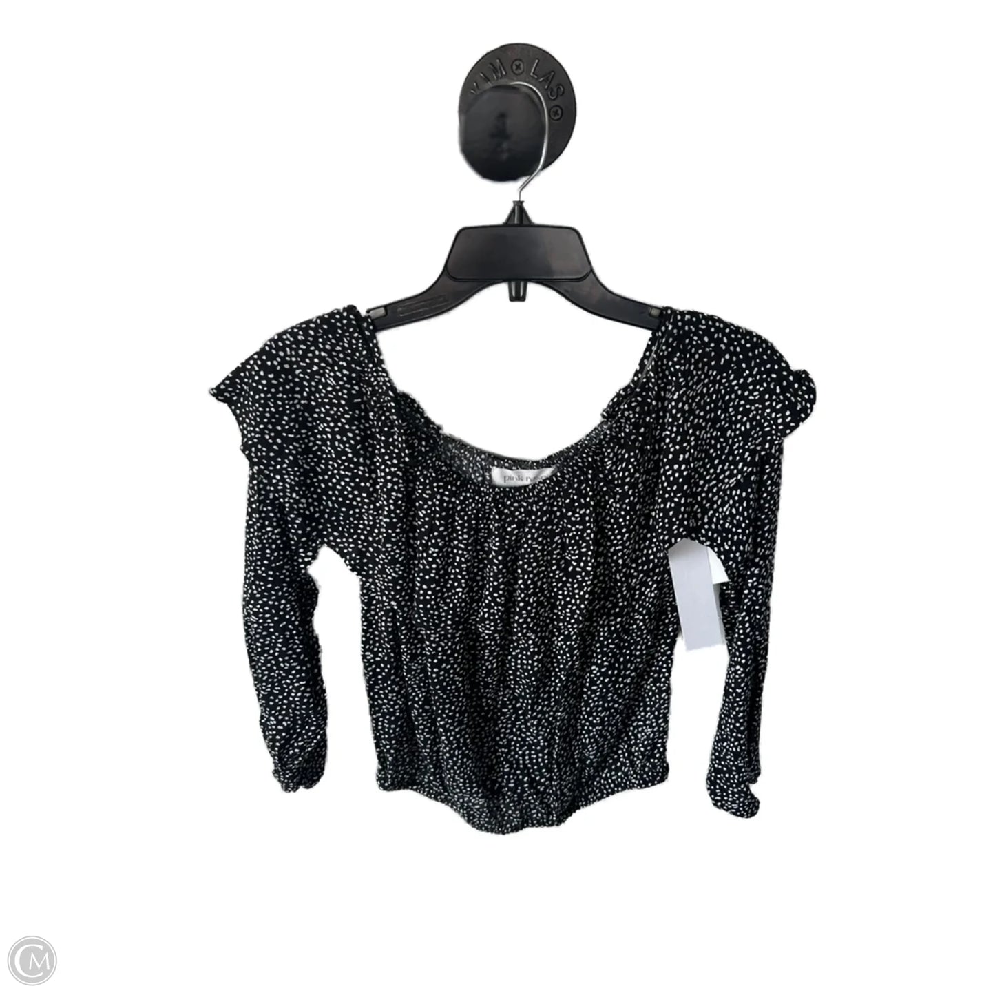 Top Long Sleeve By Pink Rose In Black & White, Size: M