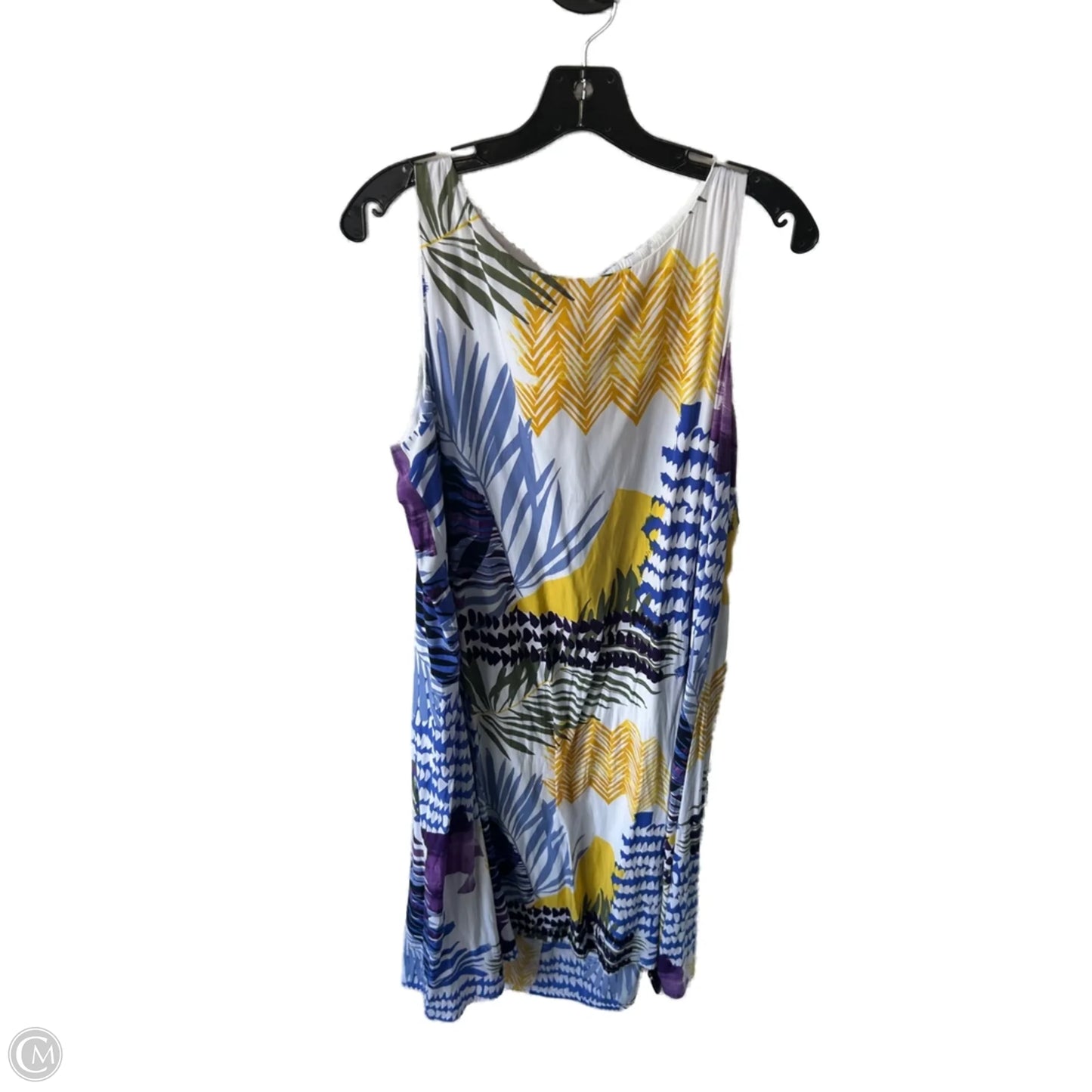 Dress Casual Maxi By Chicos In Blue & White, Size: L