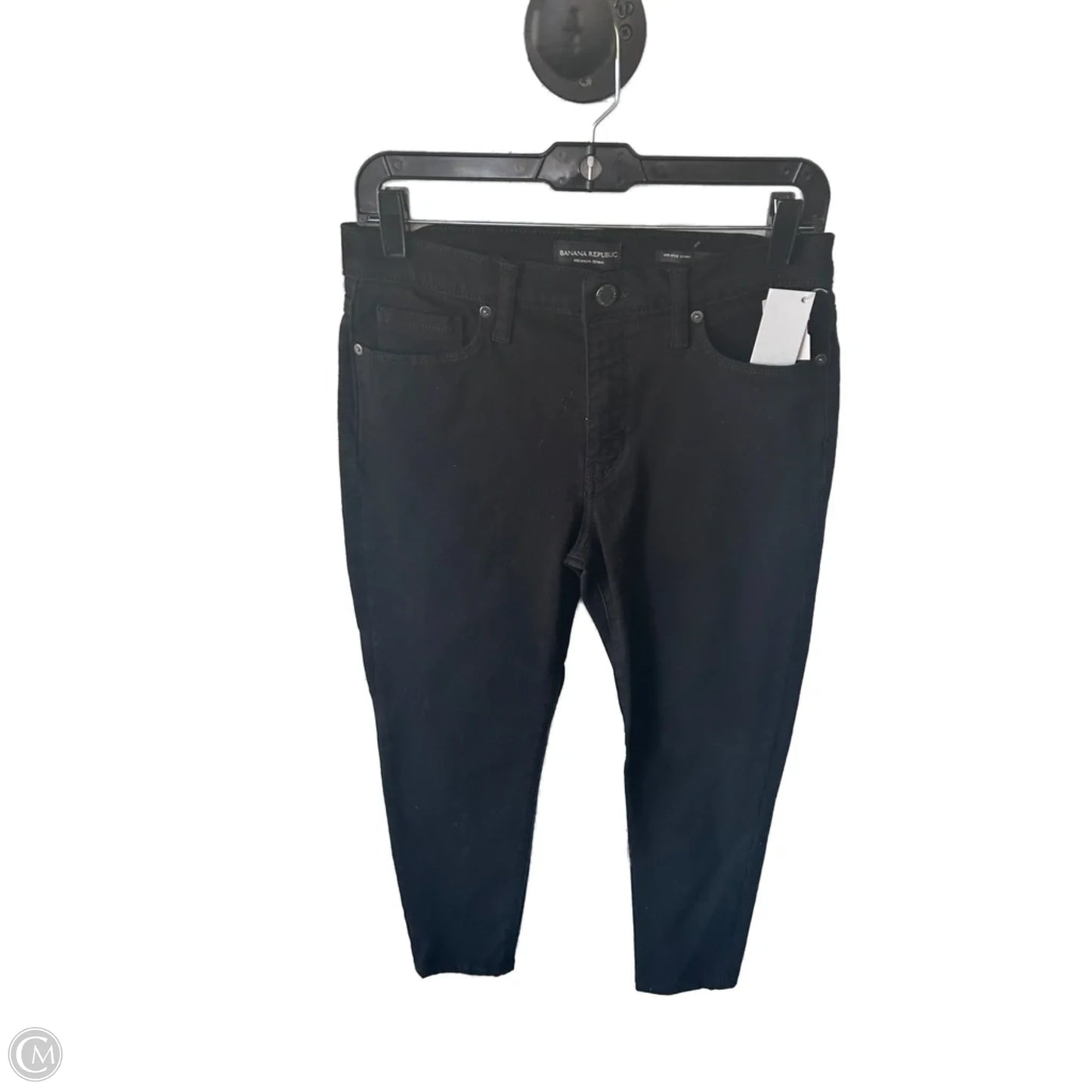 Jeans Skinny By Banana Republic In Black Denim, Size: 8p