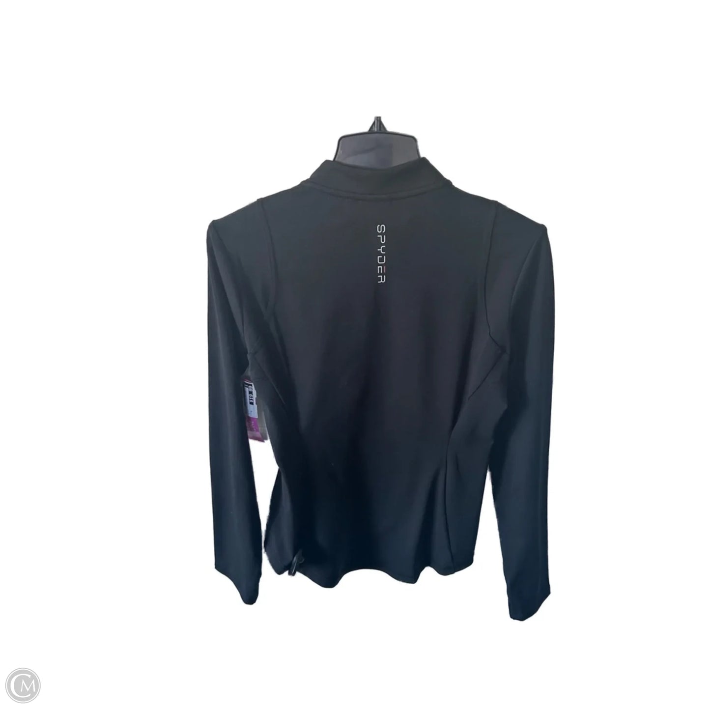 Athletic Top Long Sleeve Collar By Spyder In Black, Size: M
