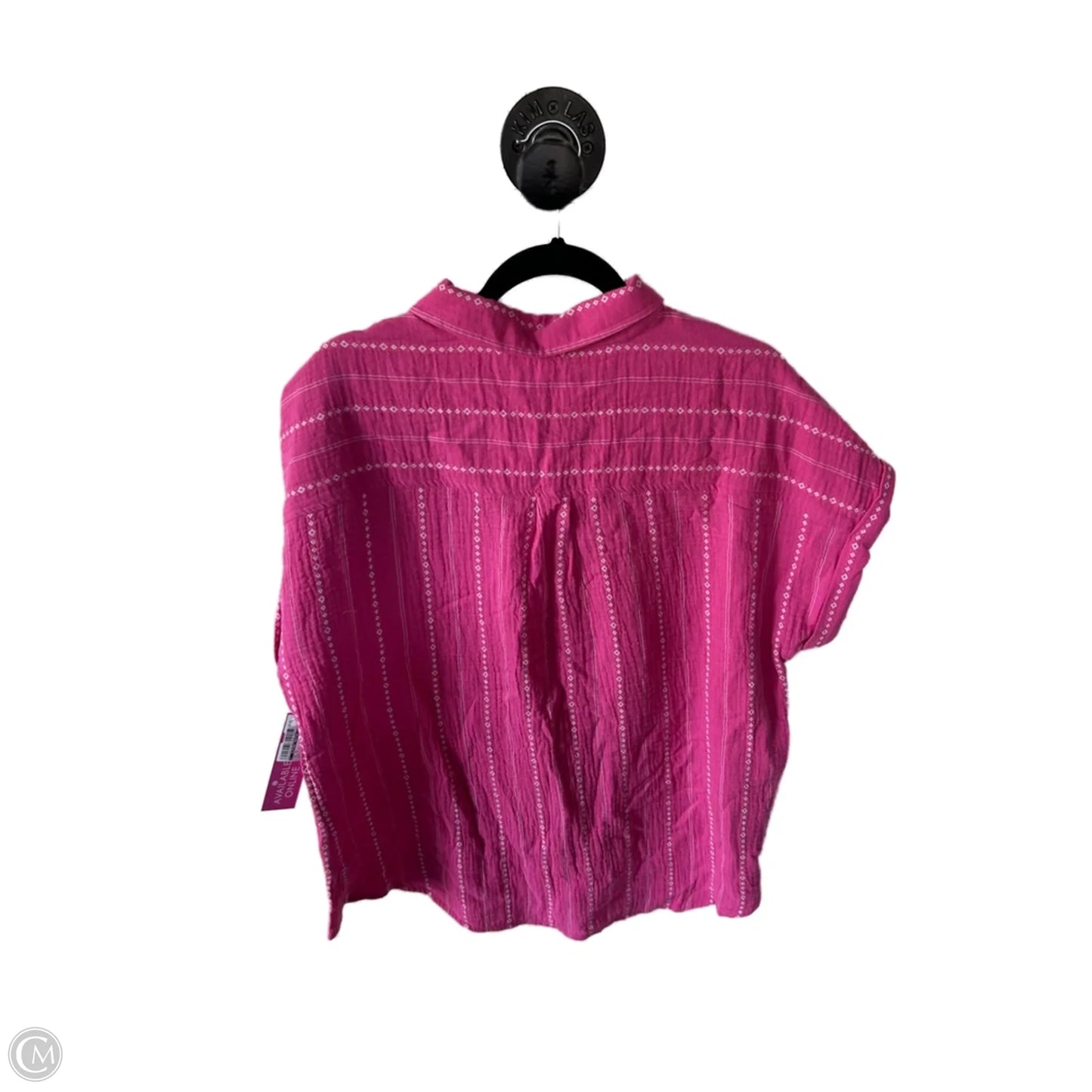 Top Short Sleeve By Clothes Mentor In Pink & White, Size: Xl