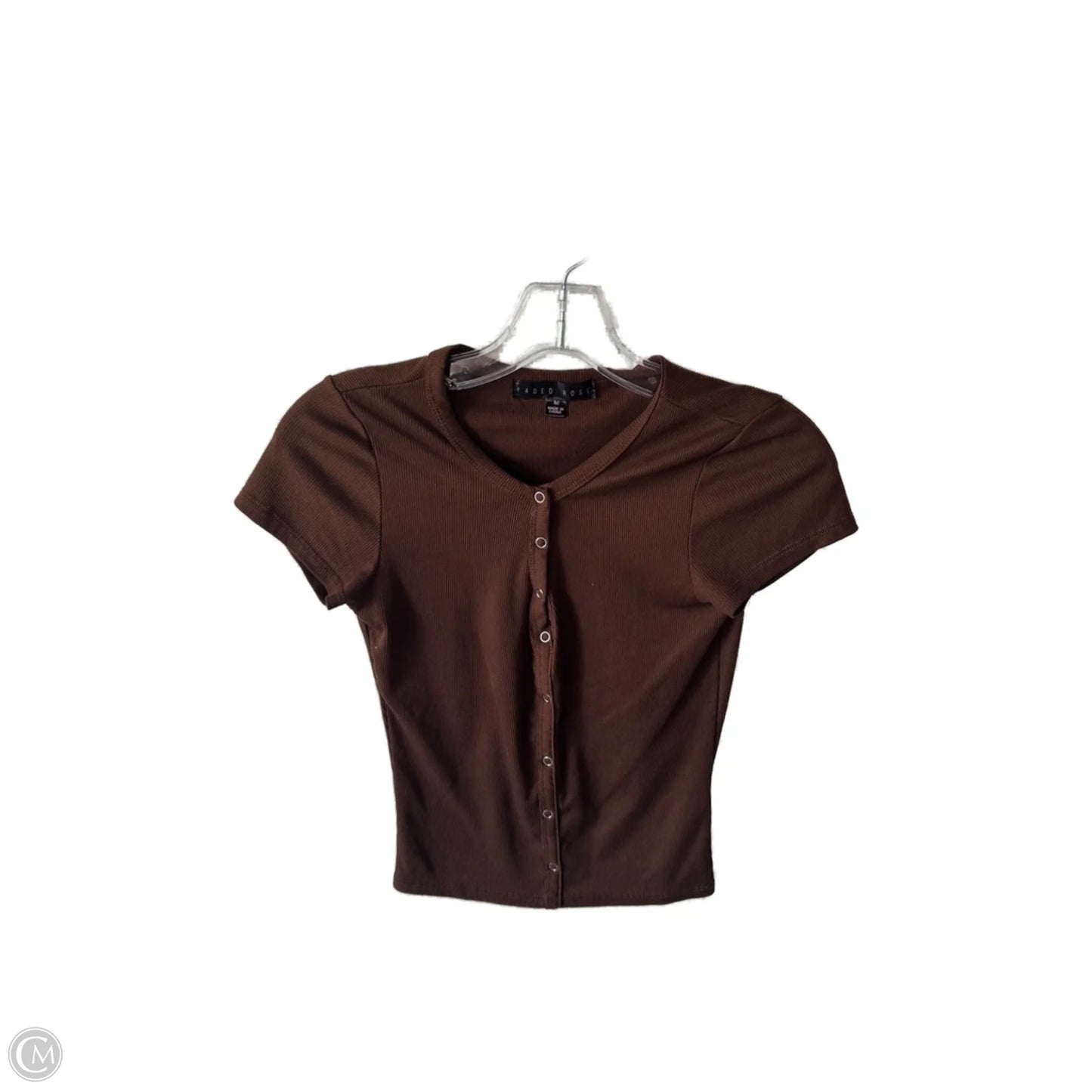 Top Short Sleeve Basic By Clothes Mentor In Brown, Size: M