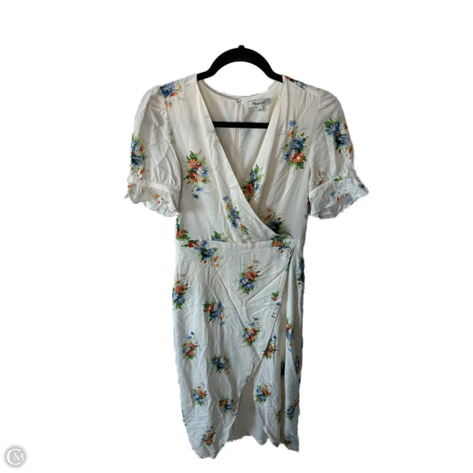 Dress Casual Midi By Madewell In Cream & Orange, Size: S