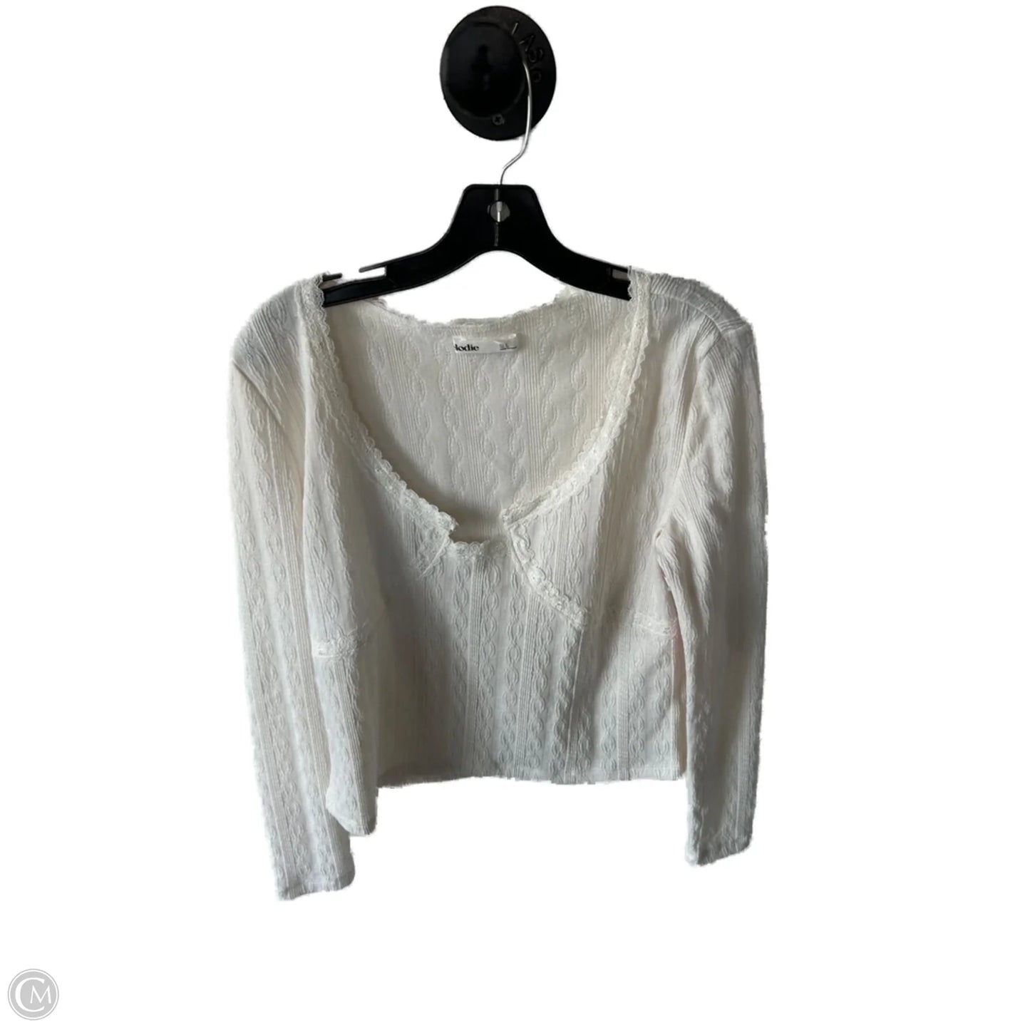 Top Long Sleeve By Elodie In Cream, Size: Xl